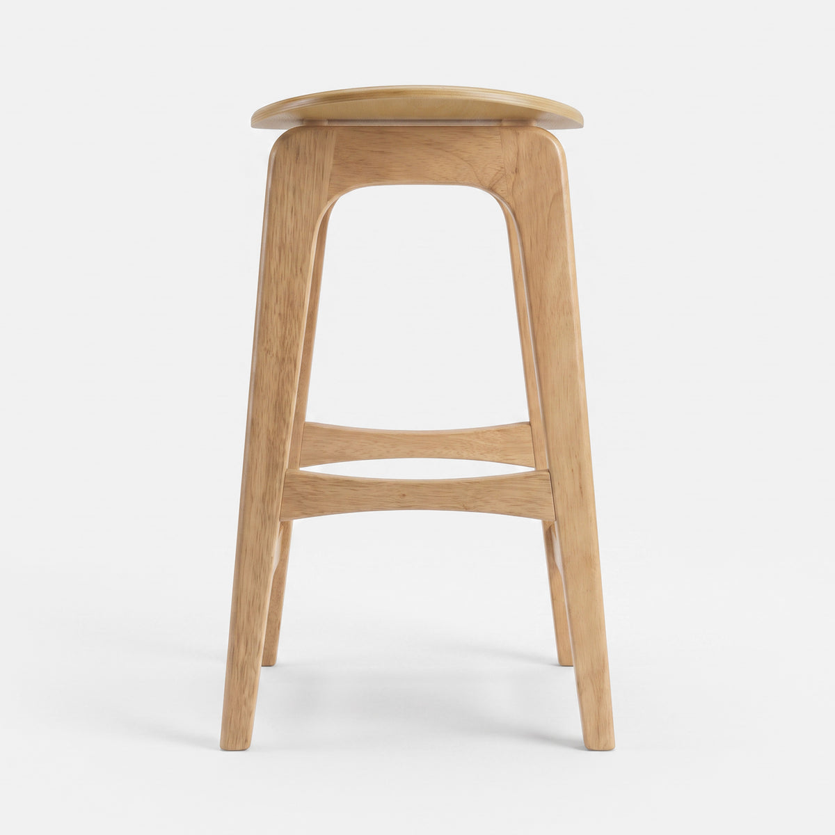 Tabouret pour îlot central Jude 63 cm en bois clair, vue de profil - Maison Pavane