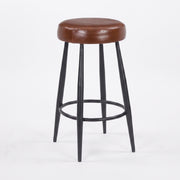 Tabouret pour îlot central Malo 65 cm en cuir de buffle marron foncé - Maison Pavane
