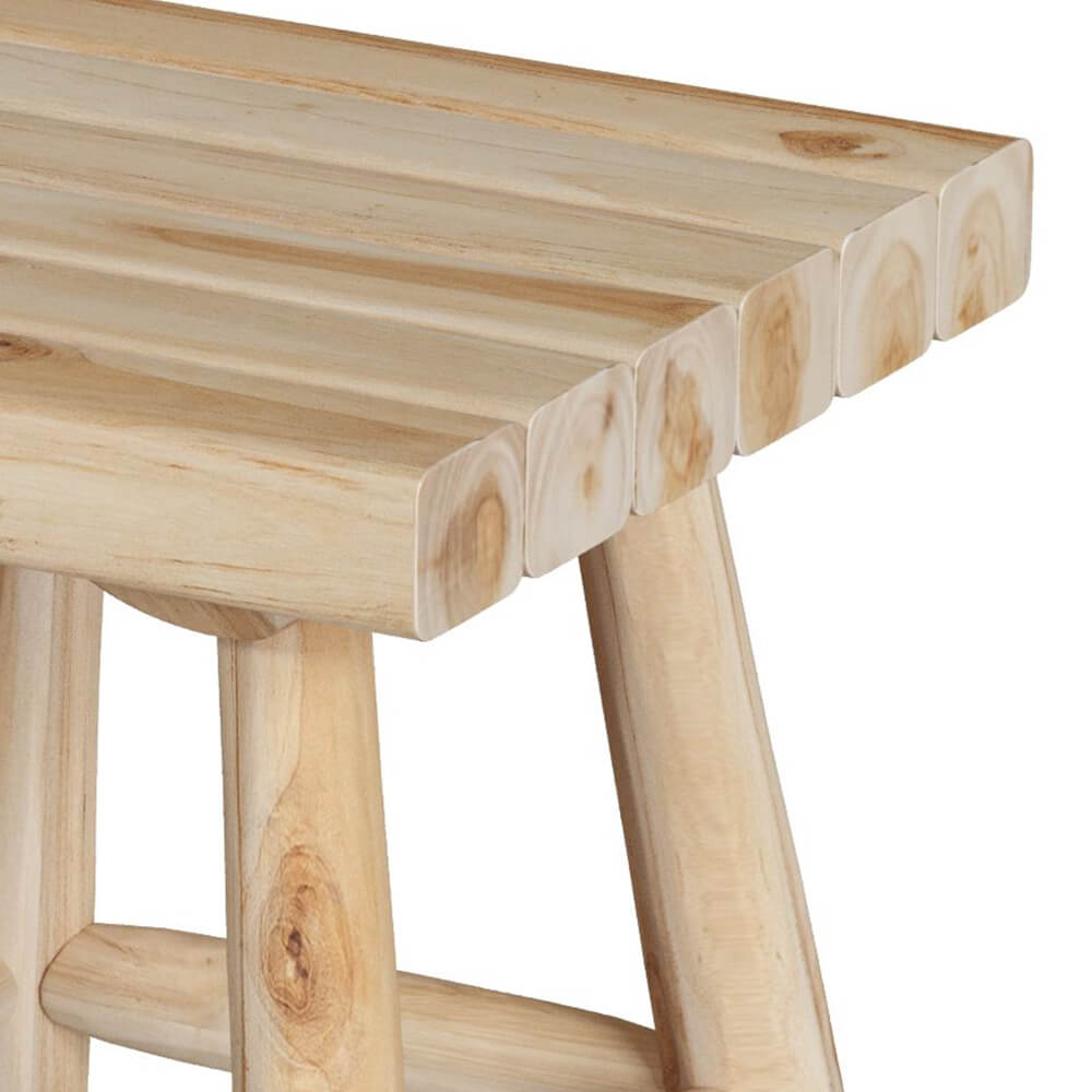 tabouret livo bois de teck brut h40 cm