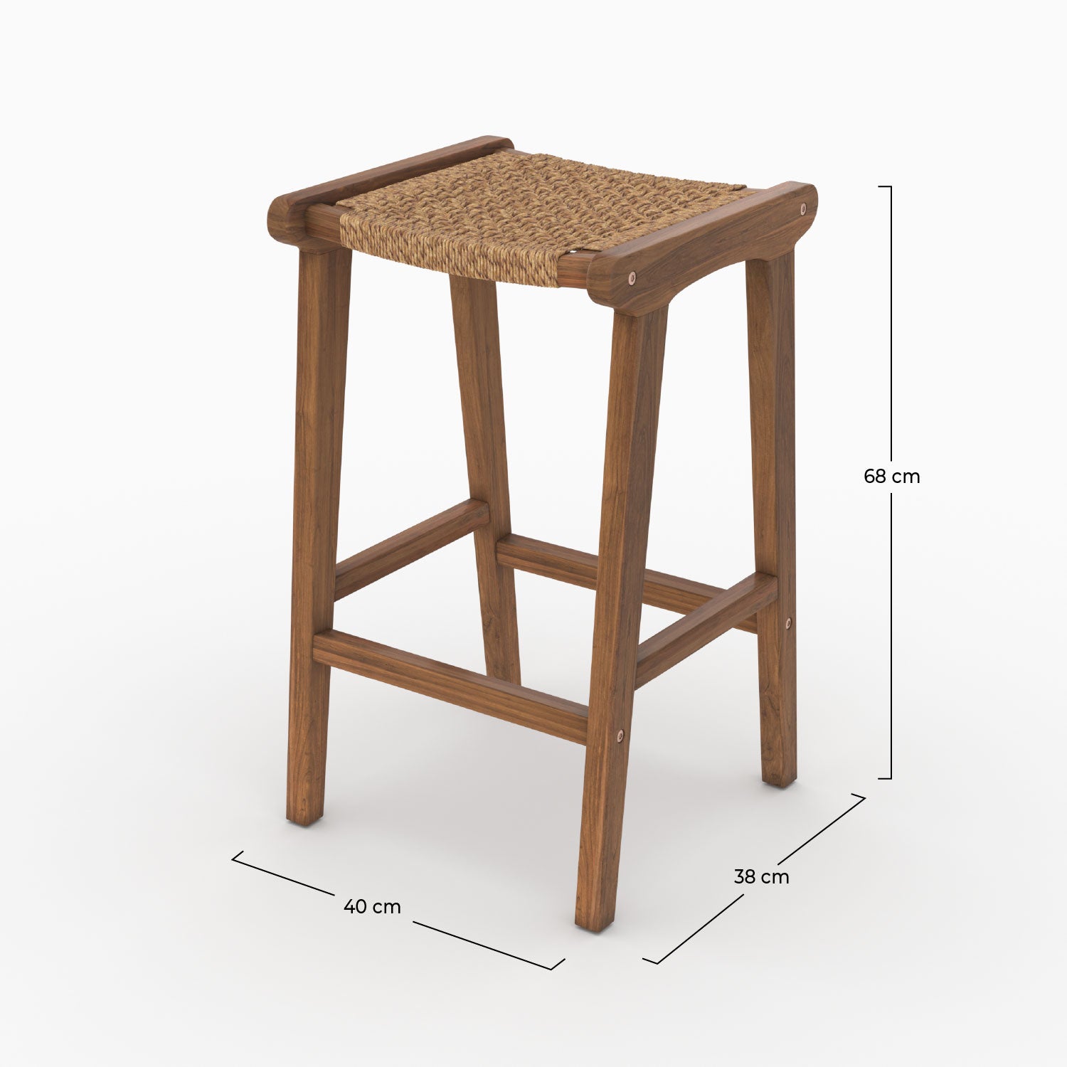 Tabouret Omaha ilot central usage mixte teck vernis indoor et outdoor