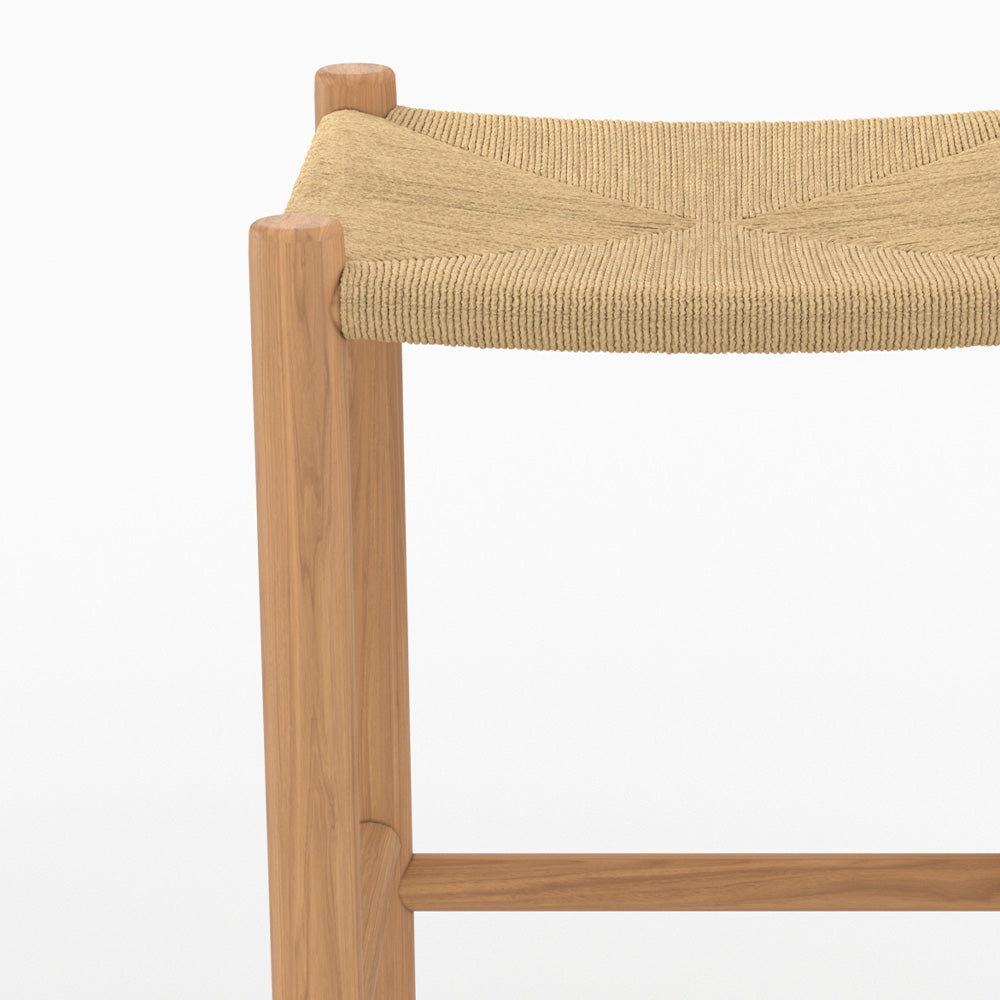 sgabello per isola centrale 65 cm in teak e rattan kira