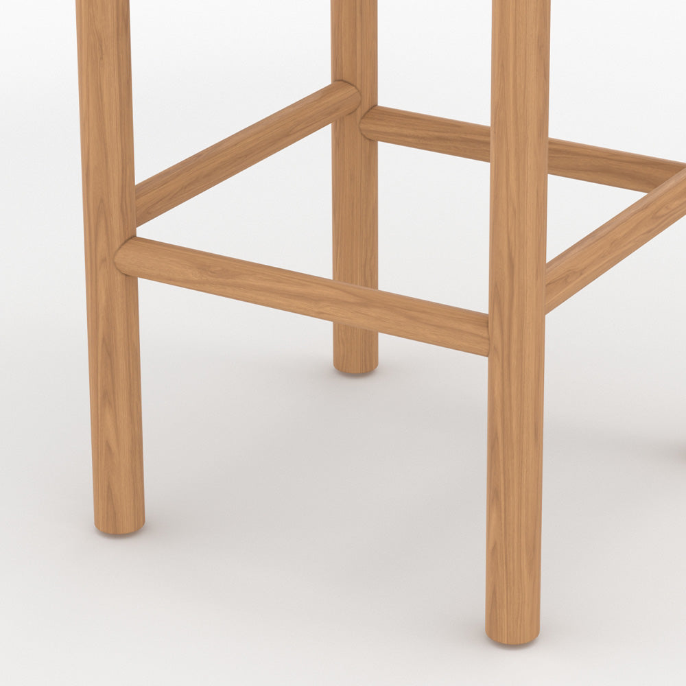 sgabello per isola centrale kira 65 cm in teak e rattan