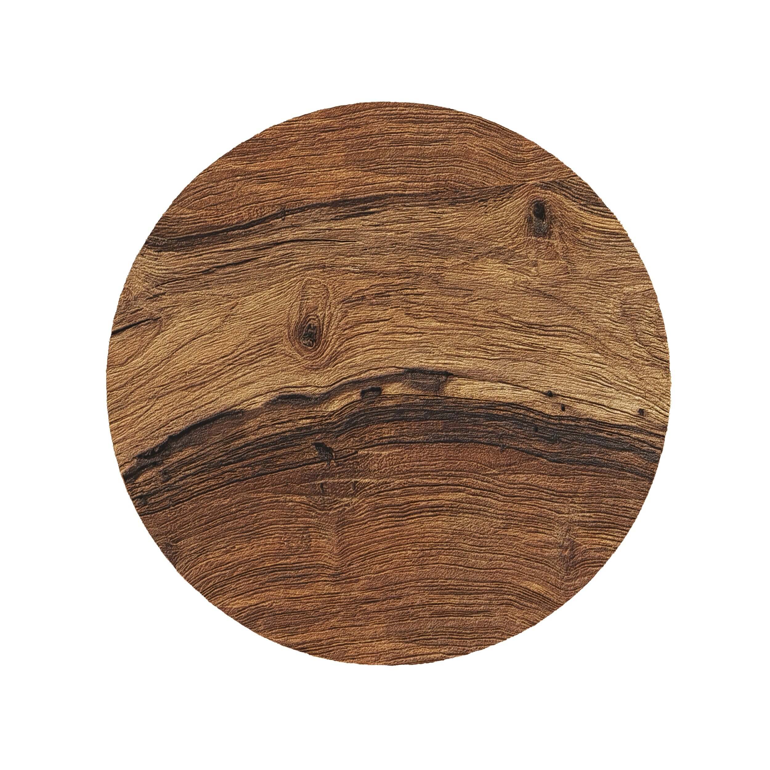tabouret rond en bois de teck recycle lea h 45 cm
