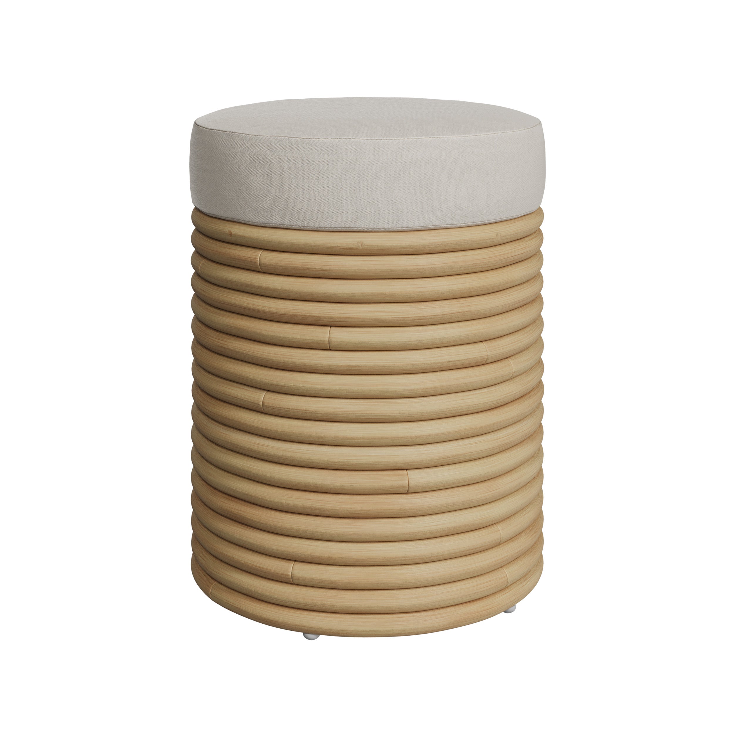 tabouret thea en rotin et tissu creme hauteur 45 cm