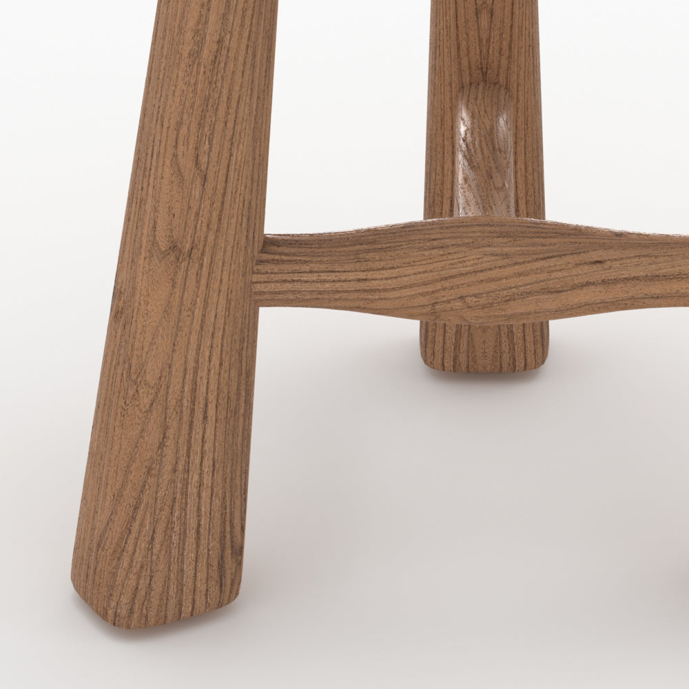sgabello toby in legno di olmo h 42 cm