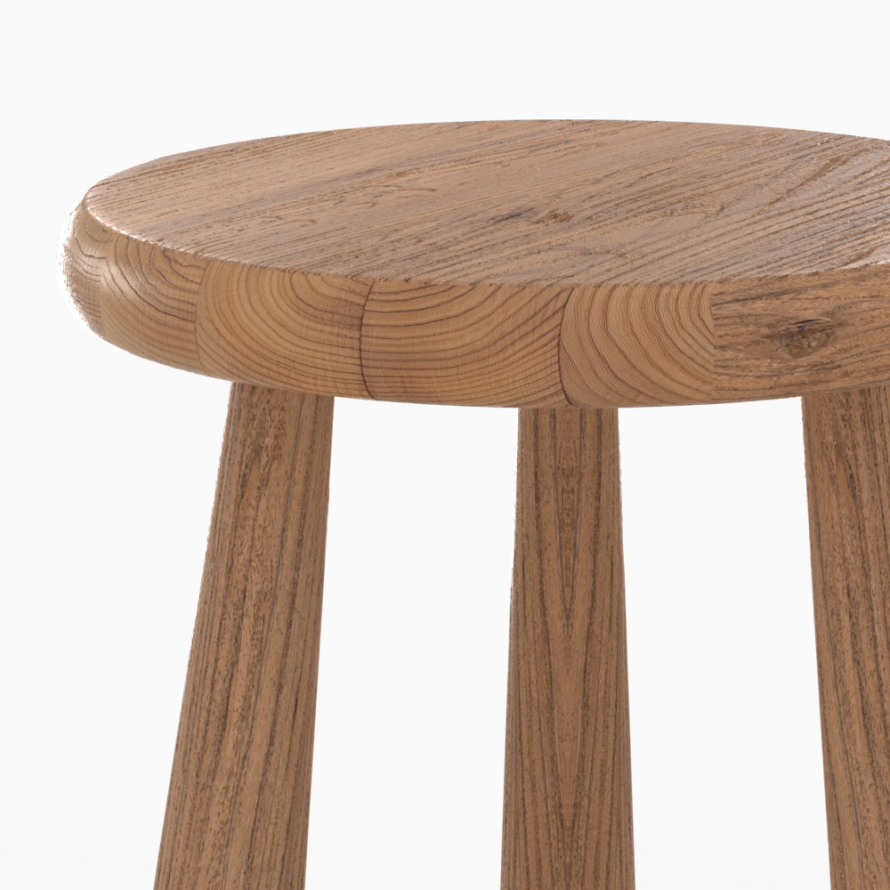sgabello toby in legno di olmo h42 cm