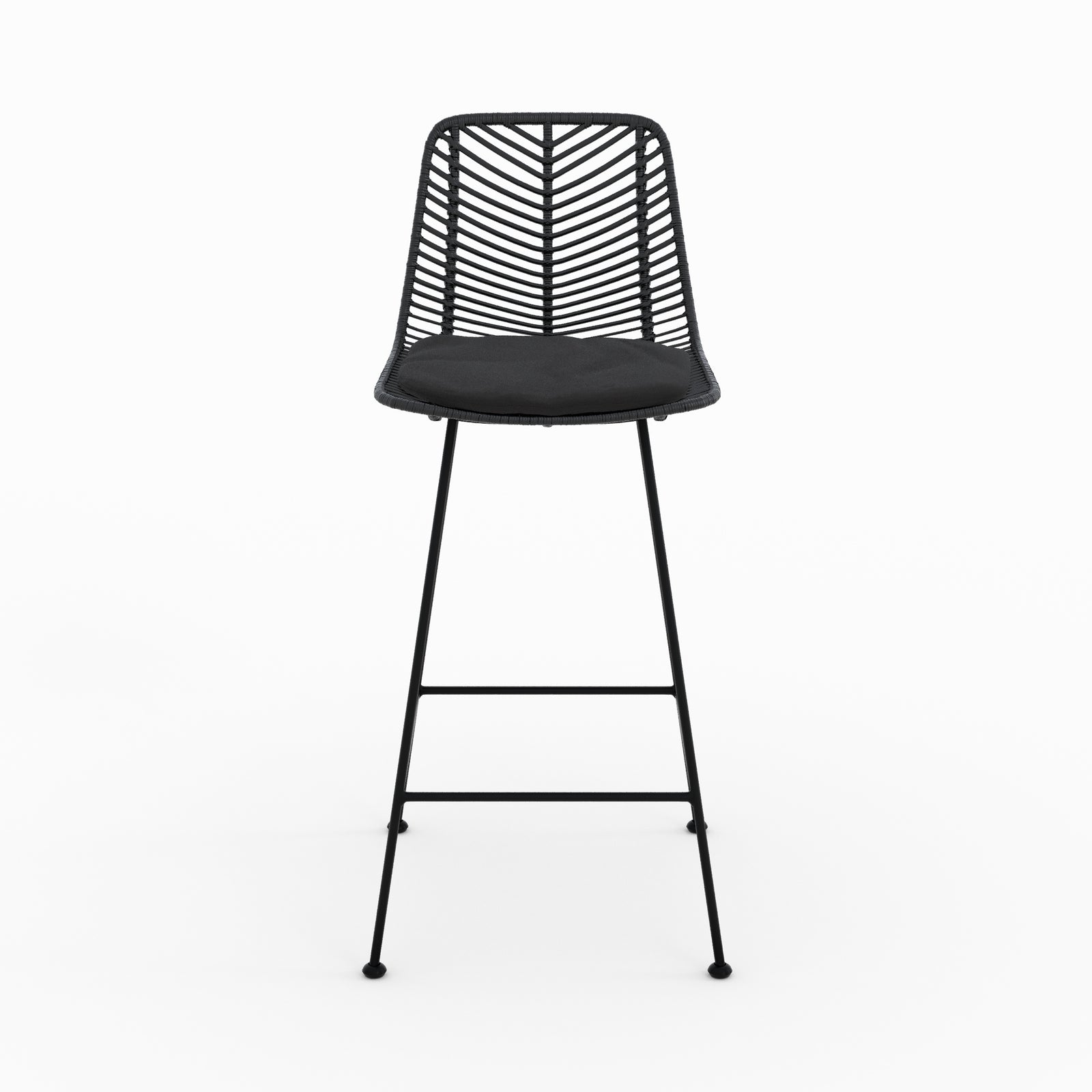 Tamara chaises ilot rotin noir 66cm