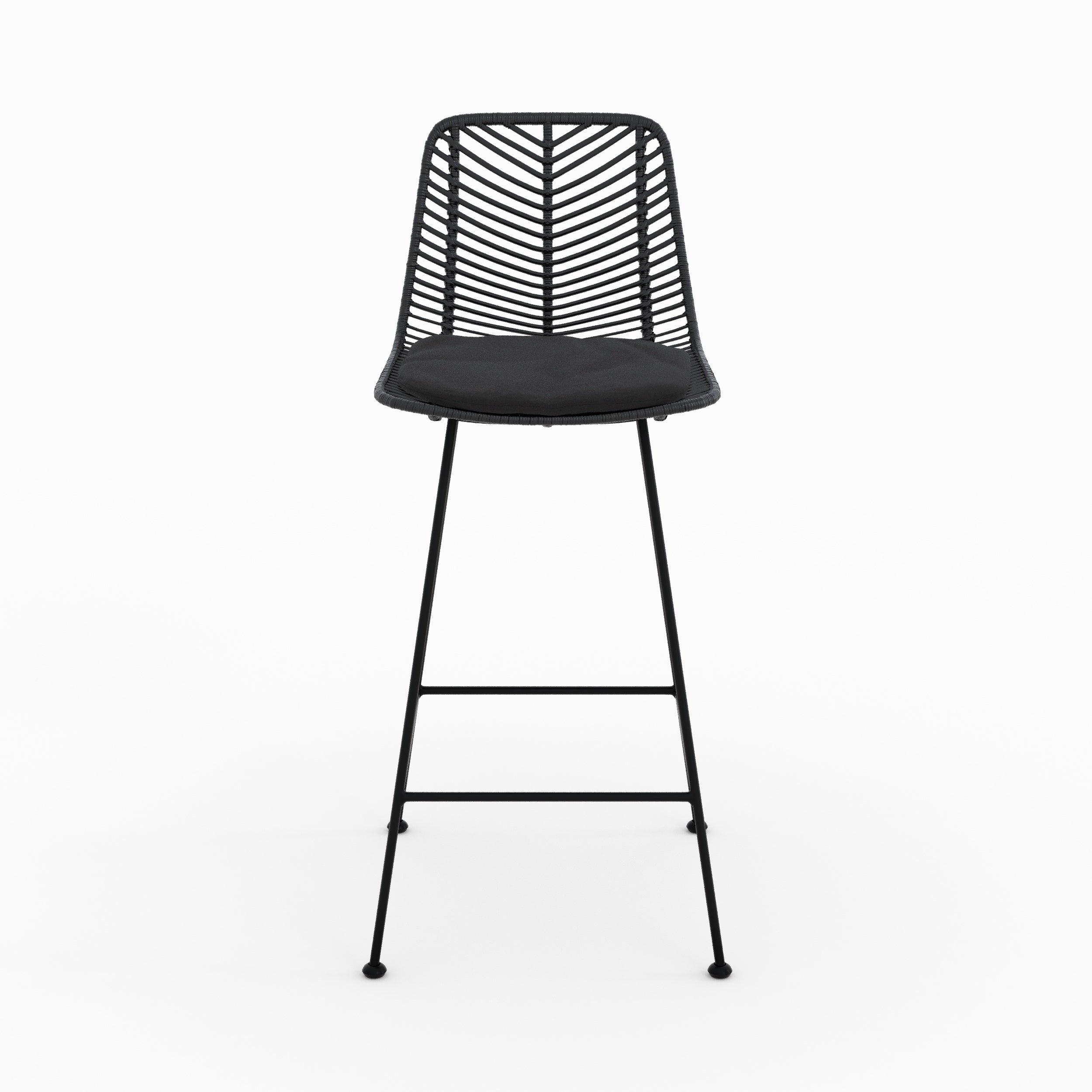 Tamara chaises ilot rotin noir 66cm