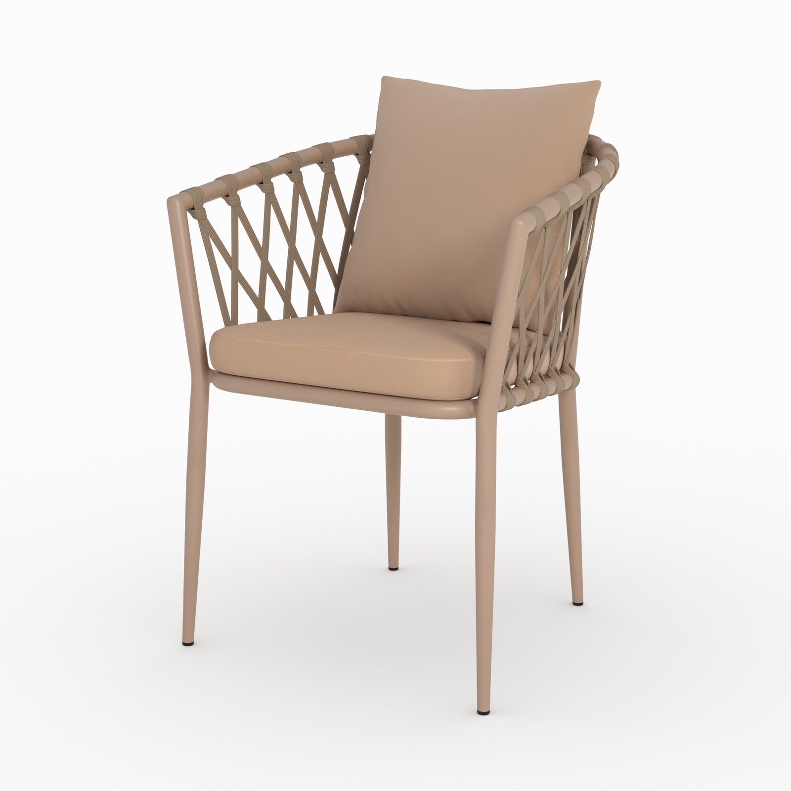 Taupe tissu et métal en dulcy jardin de chaises 2 de lot