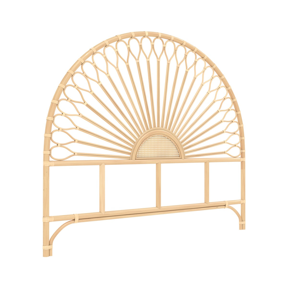 testata di letto alan 160 cm in rattan naturale