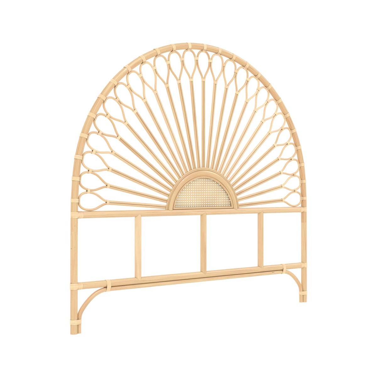 testiera di letto alan in rattan naturale 140 cm