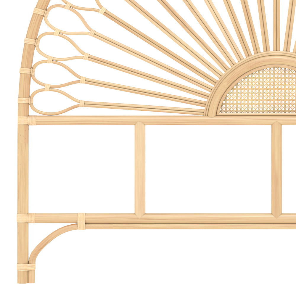 testiera di letto Alan in rattan naturale 160 cm