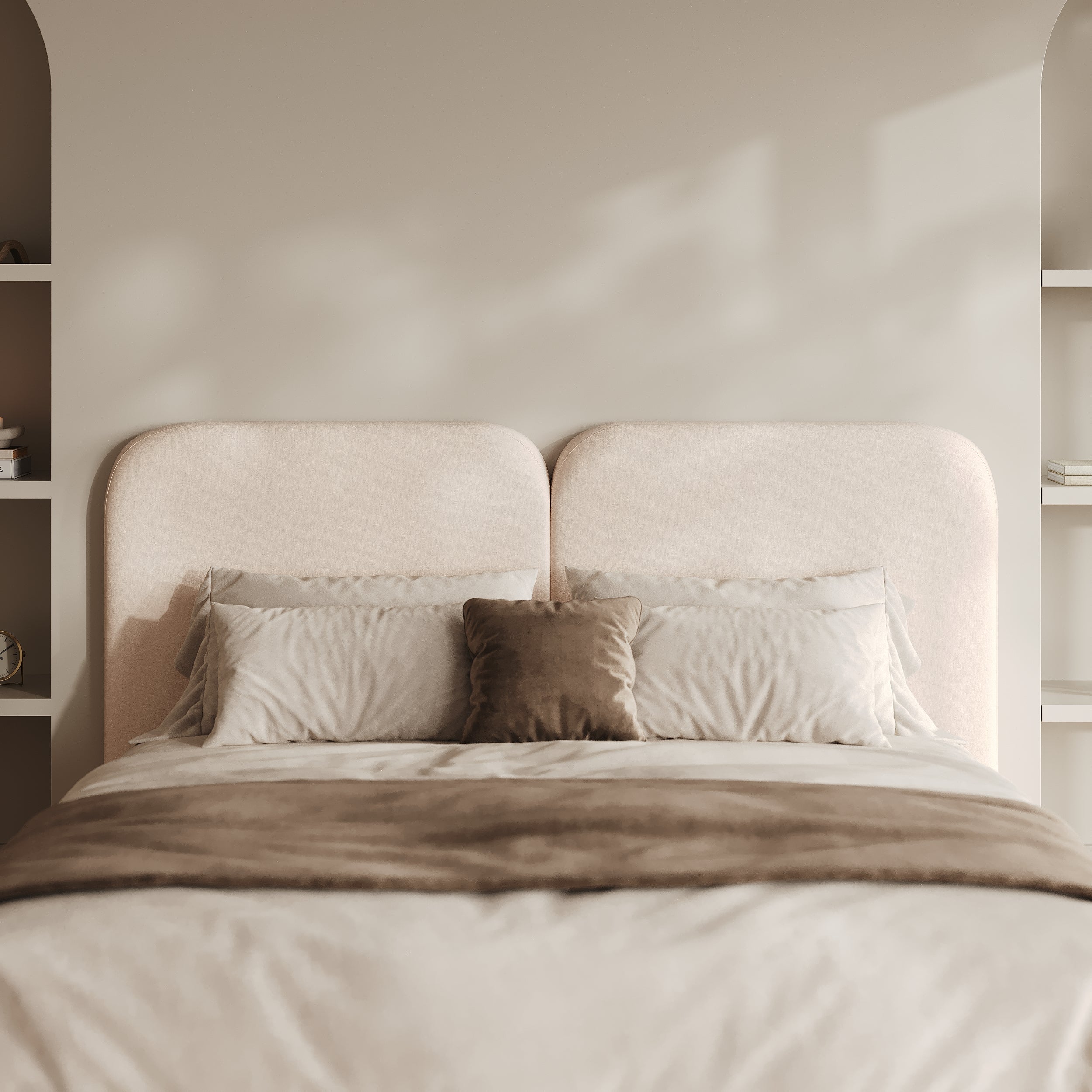 Tête de lit blanche cocooning 160 cm tissu