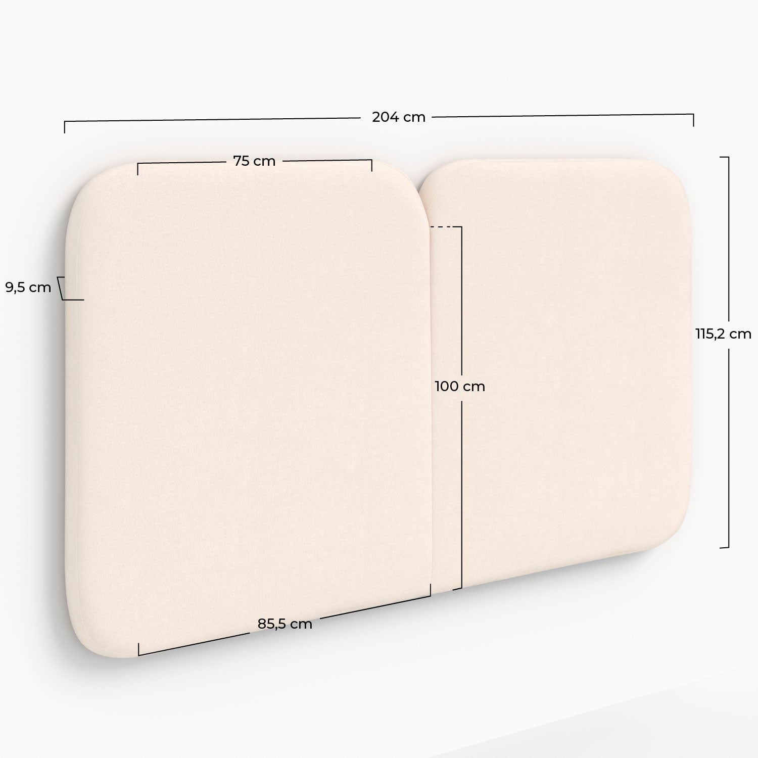 Tête de lit cocooning etna tissu blanc 160cm