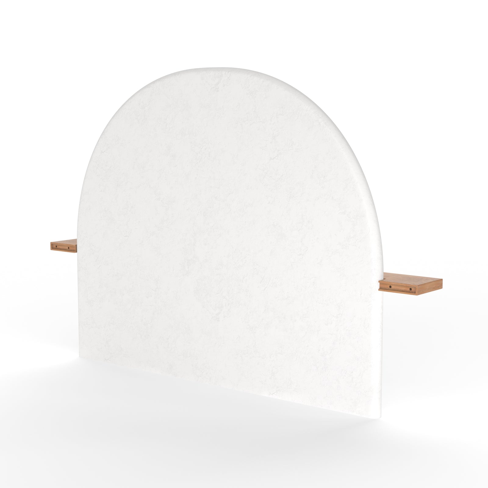 Tête de lit design Fira blanc cassé arche plâtre perspective 3d rangement