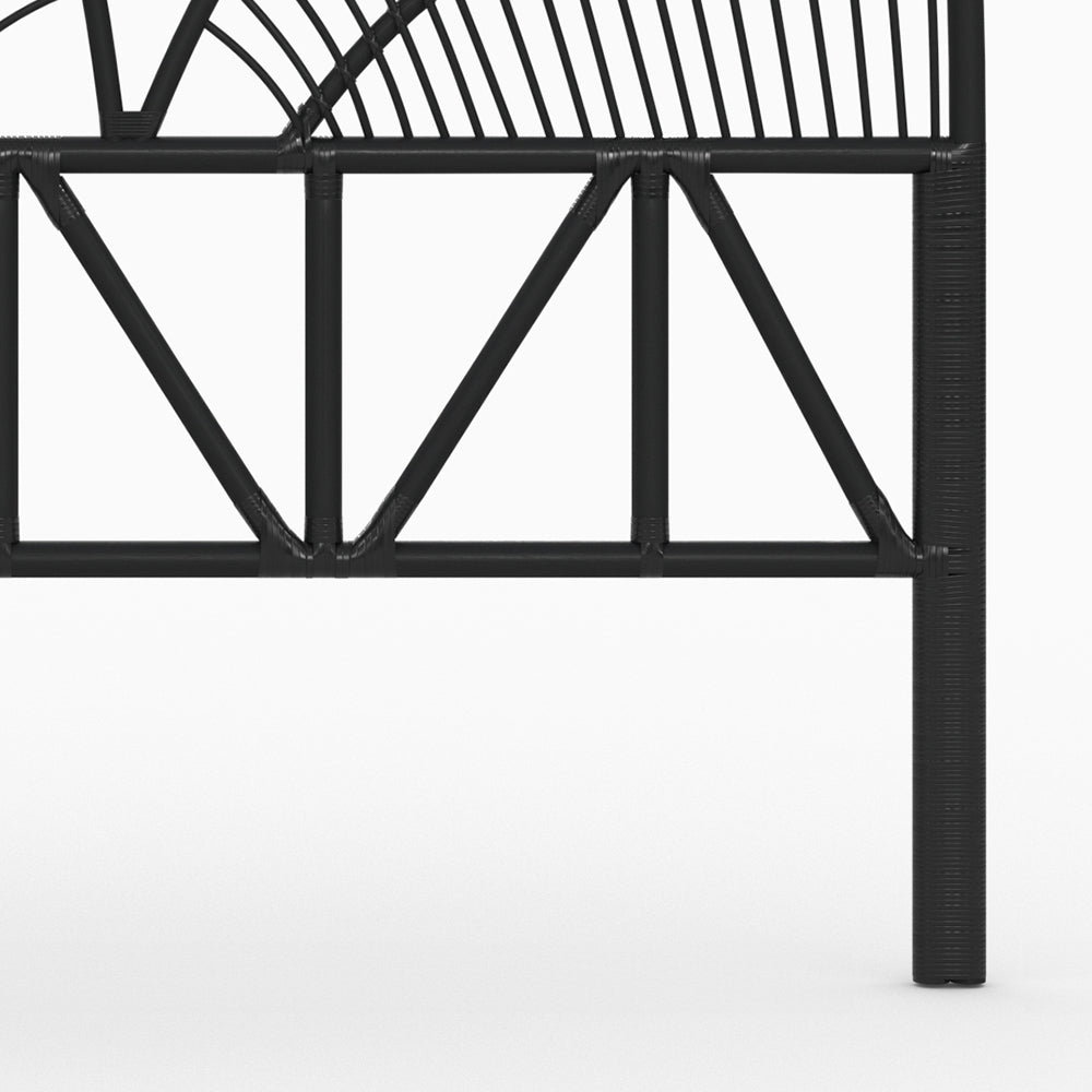 testiera nera in rattan nero 140 cm Selene