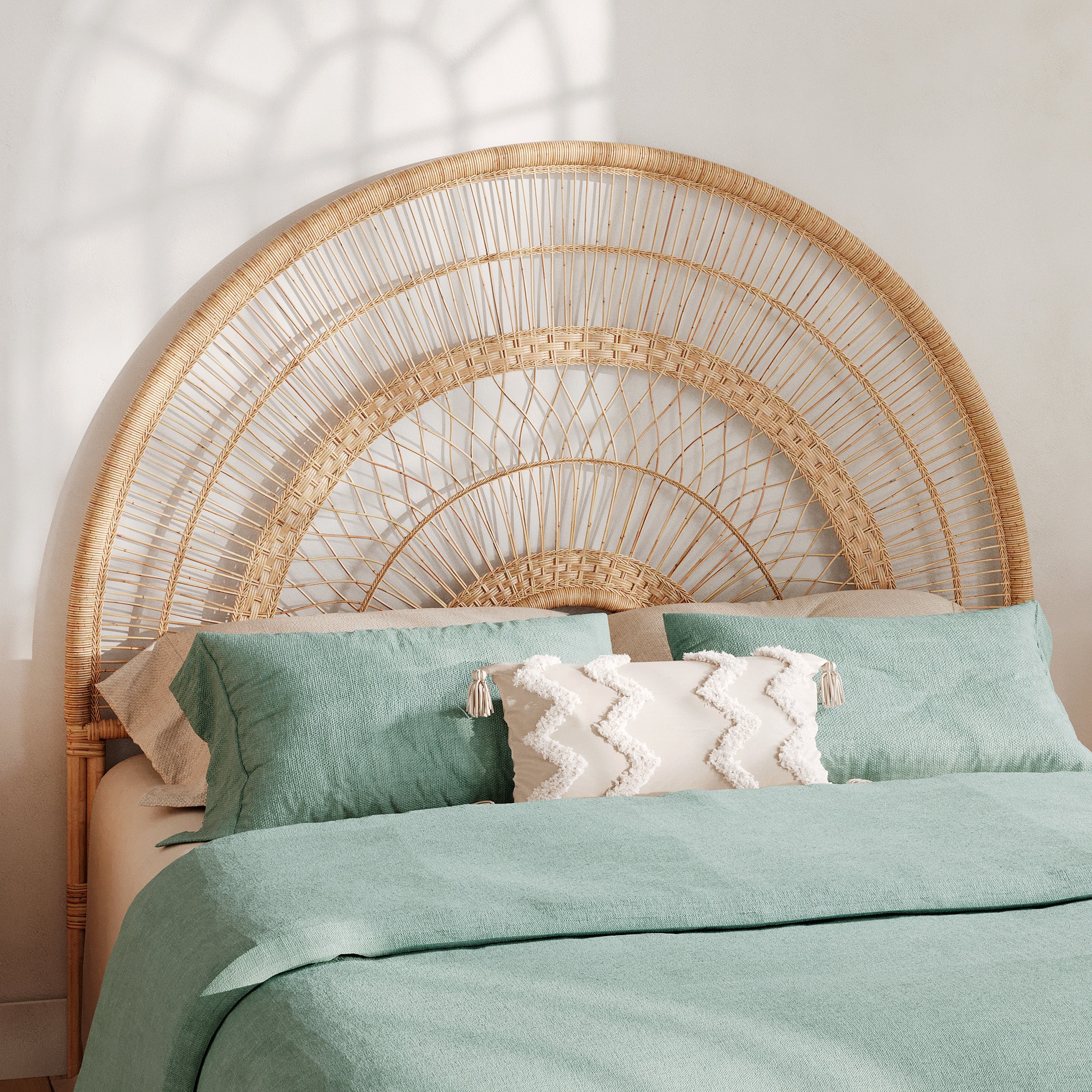 Tête de lit rotin arrondie Asteria 140 cm