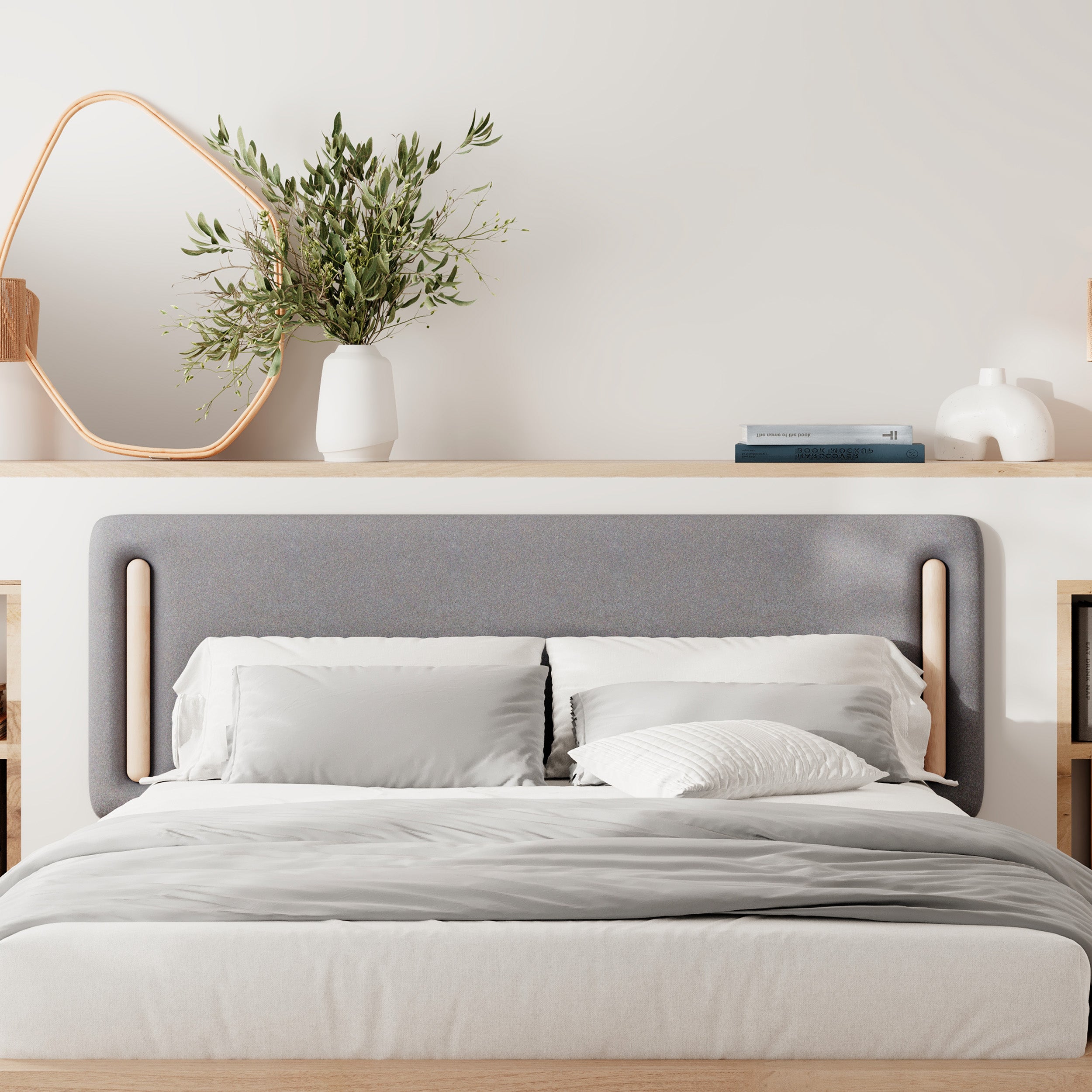 tete de lit tissu gris 160 cm katia rdv deco