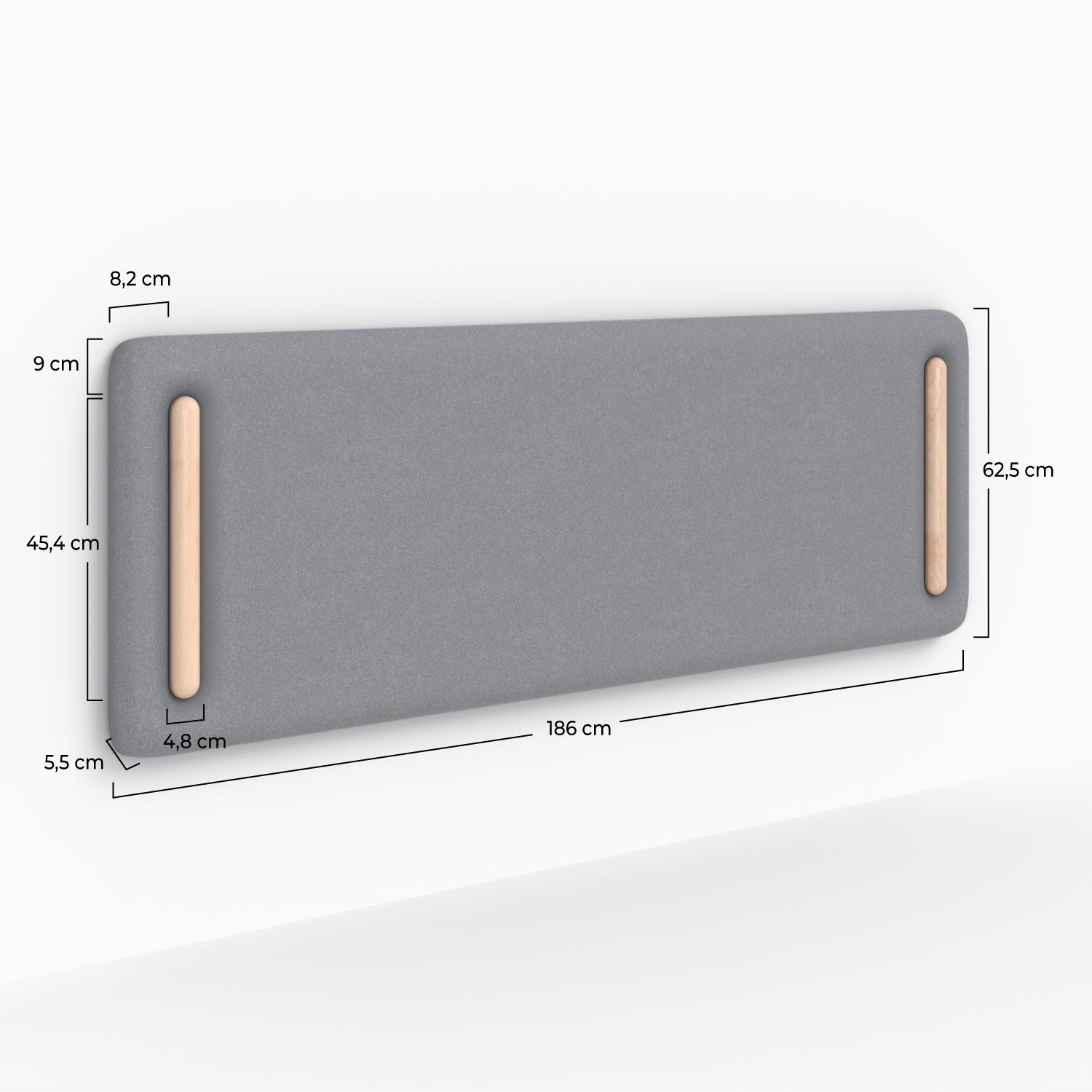 testiera in tessuto grigio rettangolare 160 cm katia
