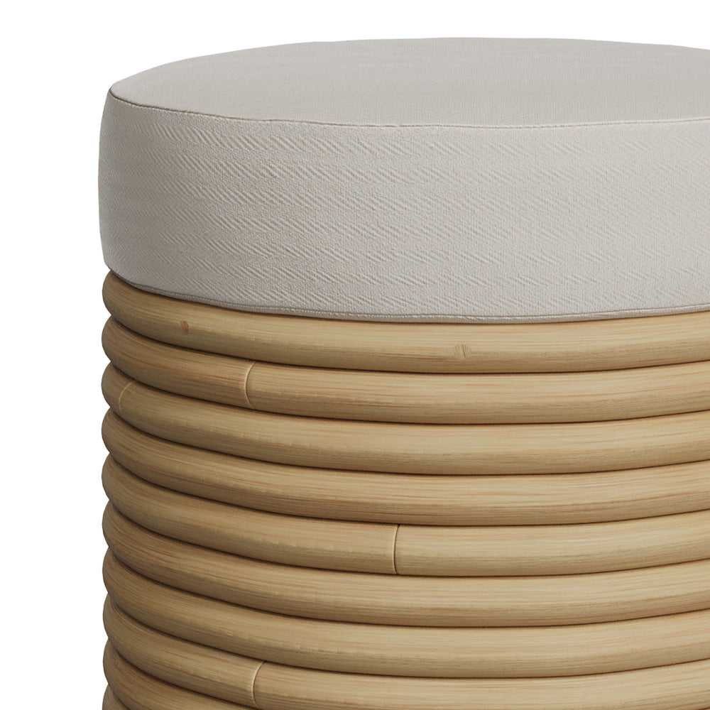 thea sgabello in rattan tessuto crema altezza 45 cm