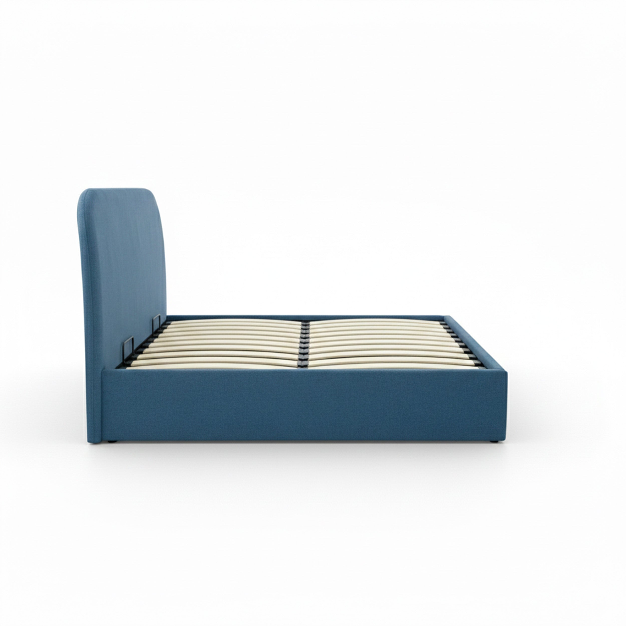 Tilly 160x200 lit double bleu tissu coffre