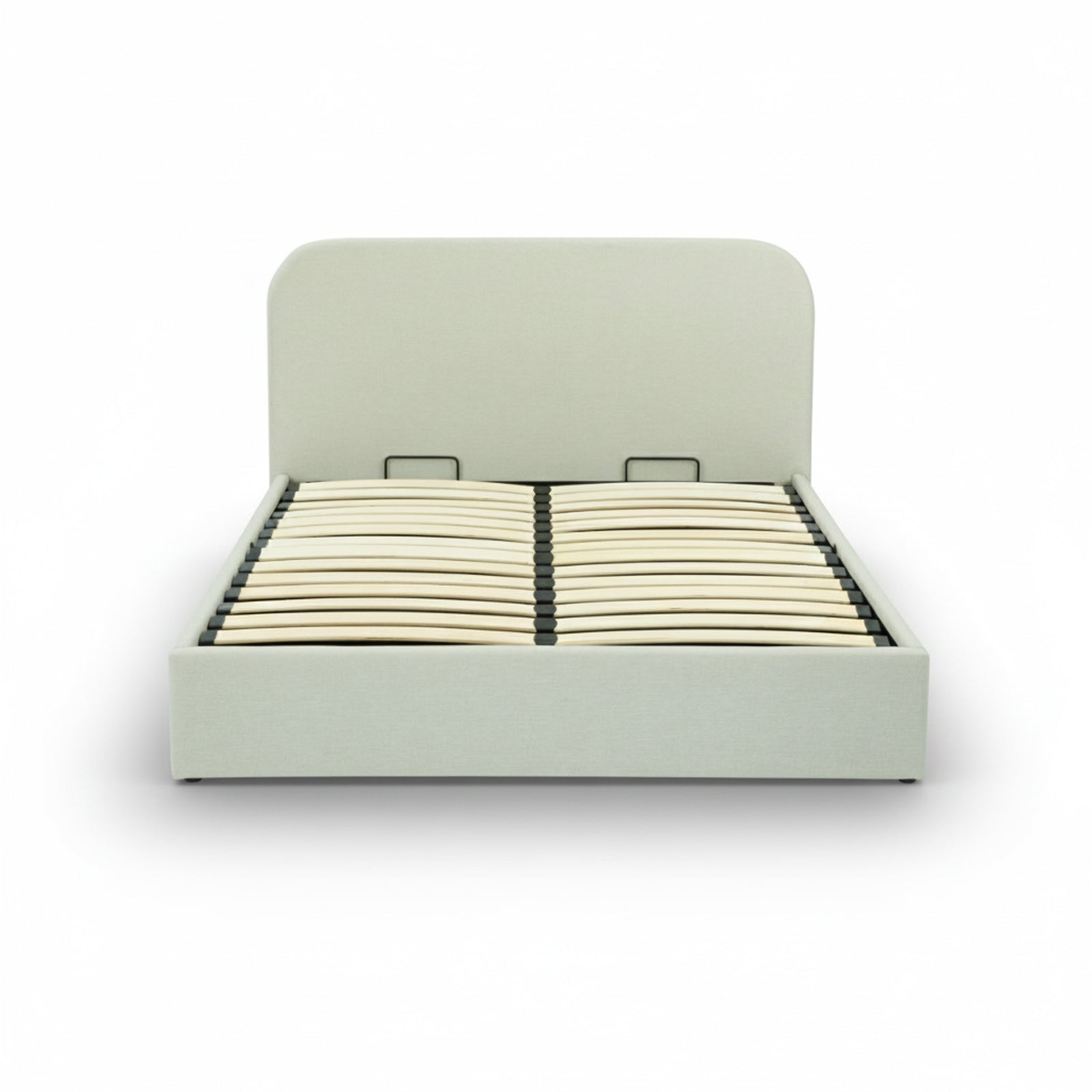 Tilly coffre lit double tissu gris beige 160x200