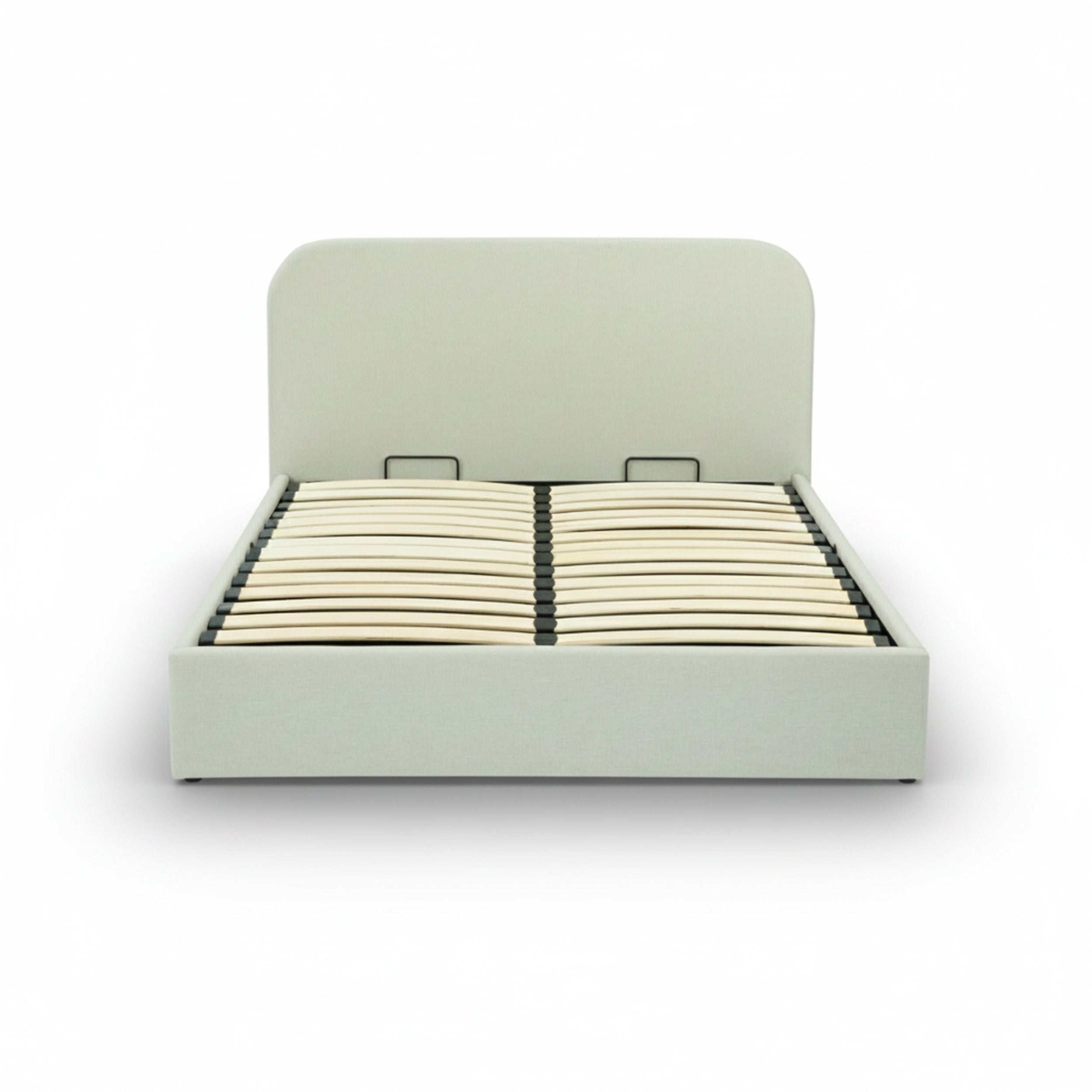 Tilly coffre lit double tissu gris beige 160x200