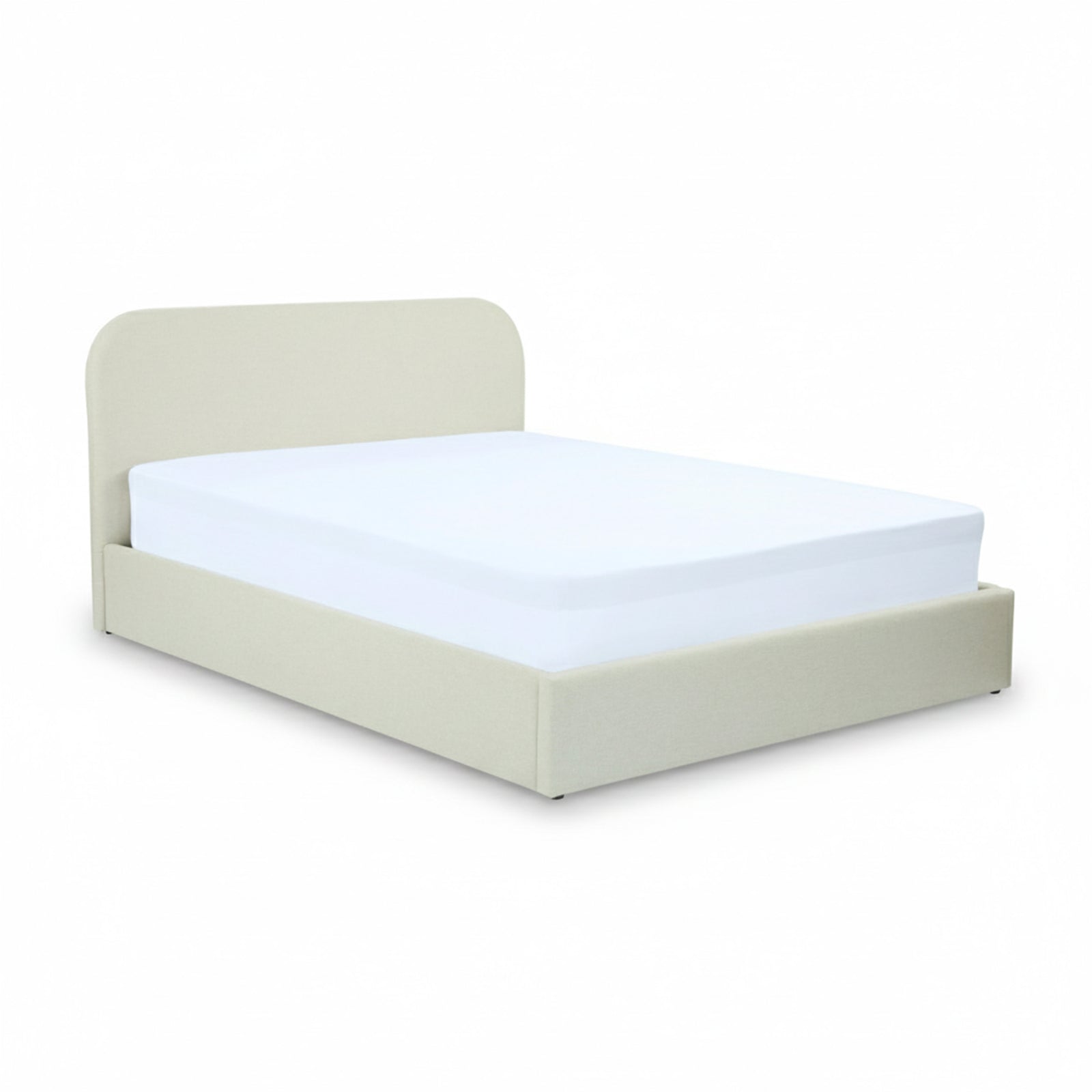 Tilly lit double coffre tissu gris beige 160x200
