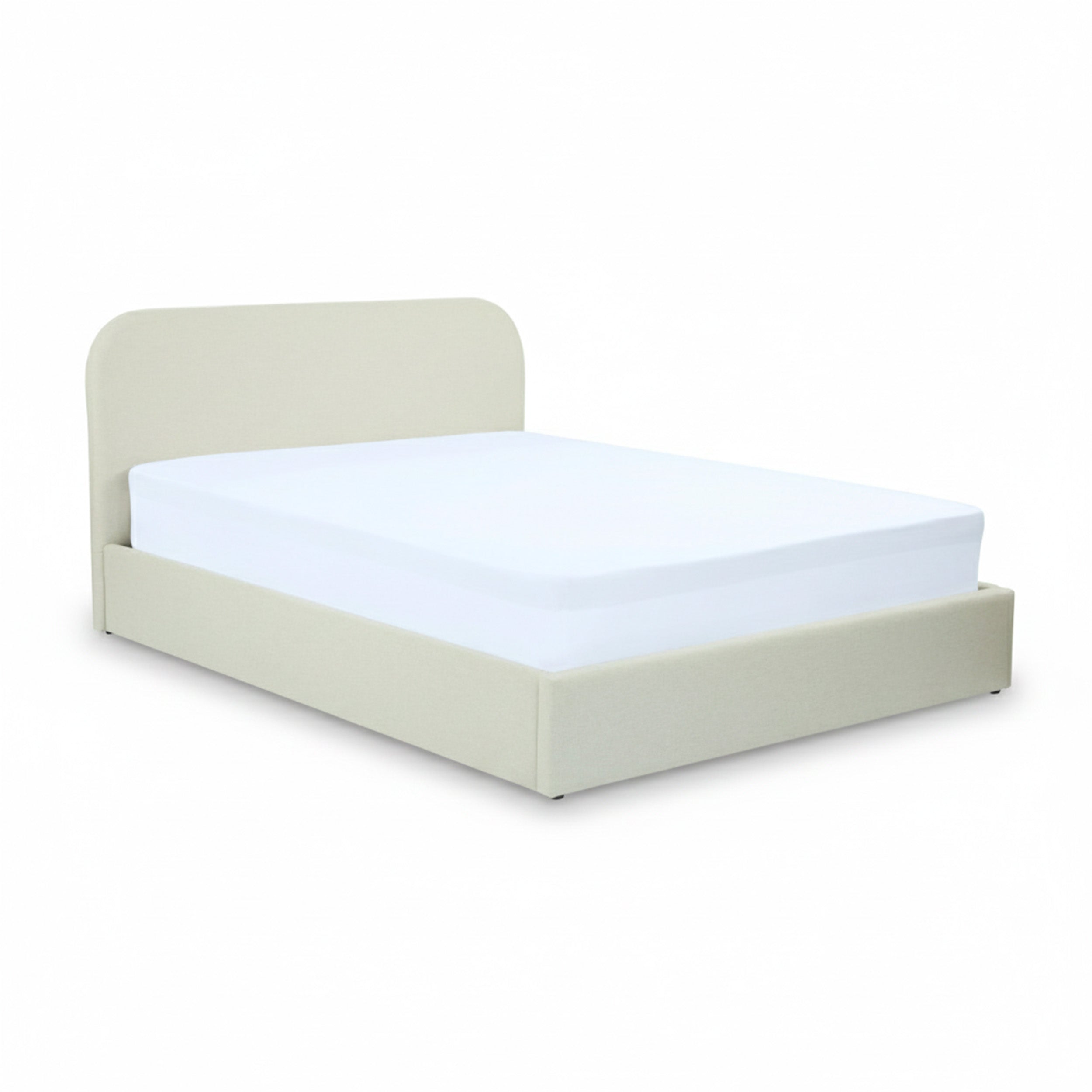 Tilly lit double coffre tissu gris beige 160x200