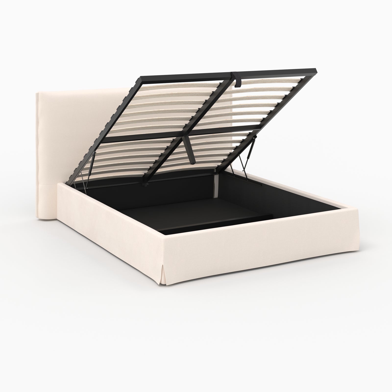 Tissu blanc lit coffre 160x200cm Safia double