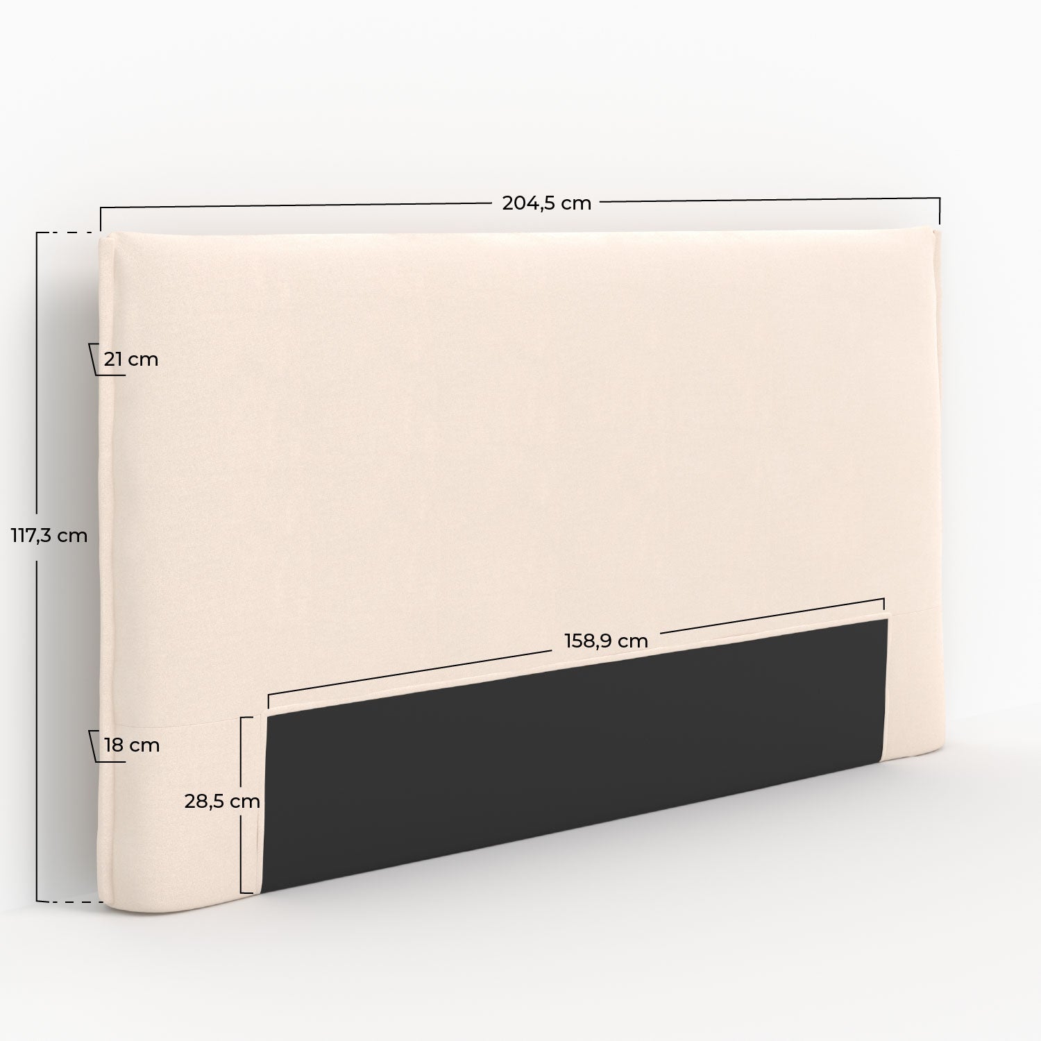 Tissu blanc zeyra tête de lit 160cm
