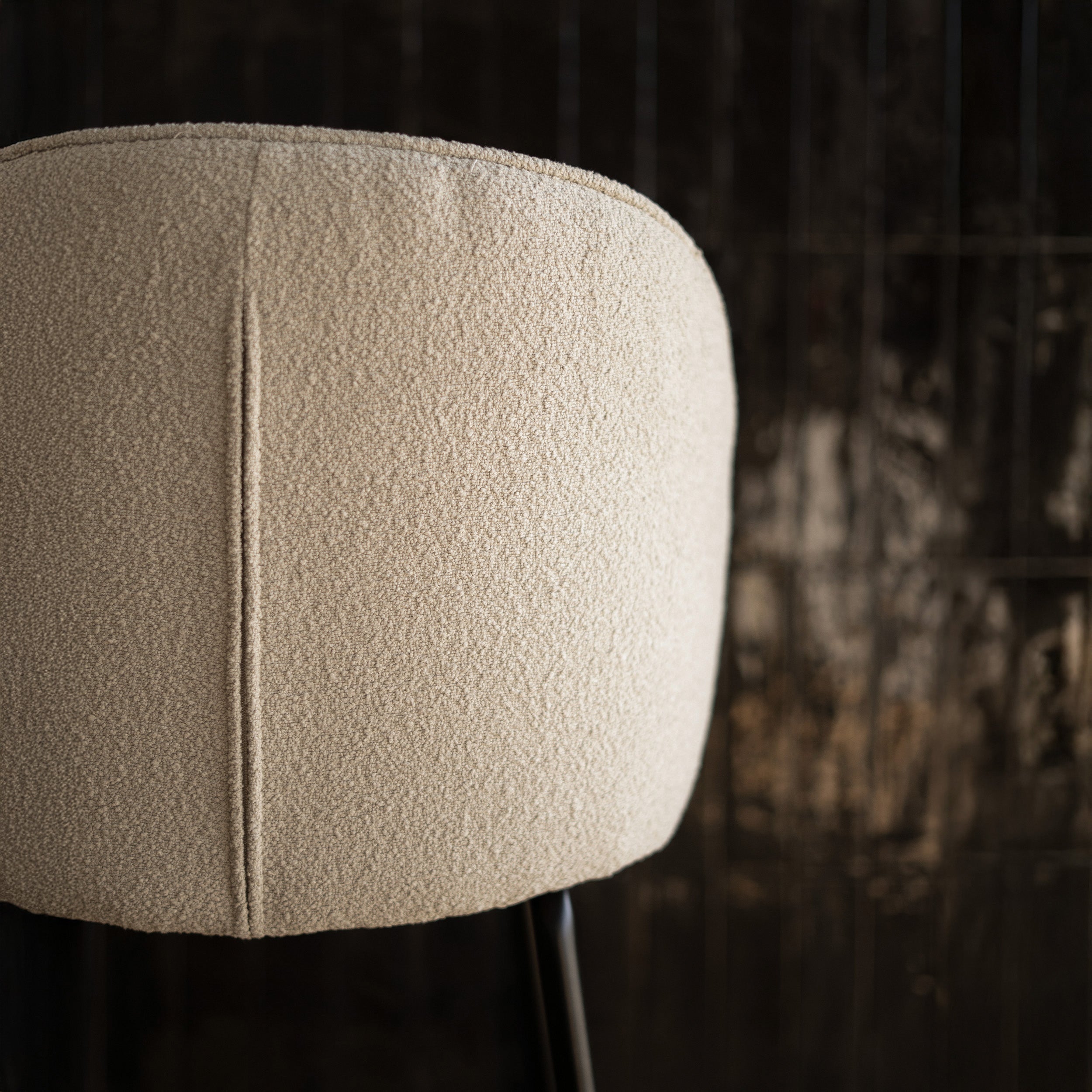 Tissu bouclé beige Groom chaise de bar