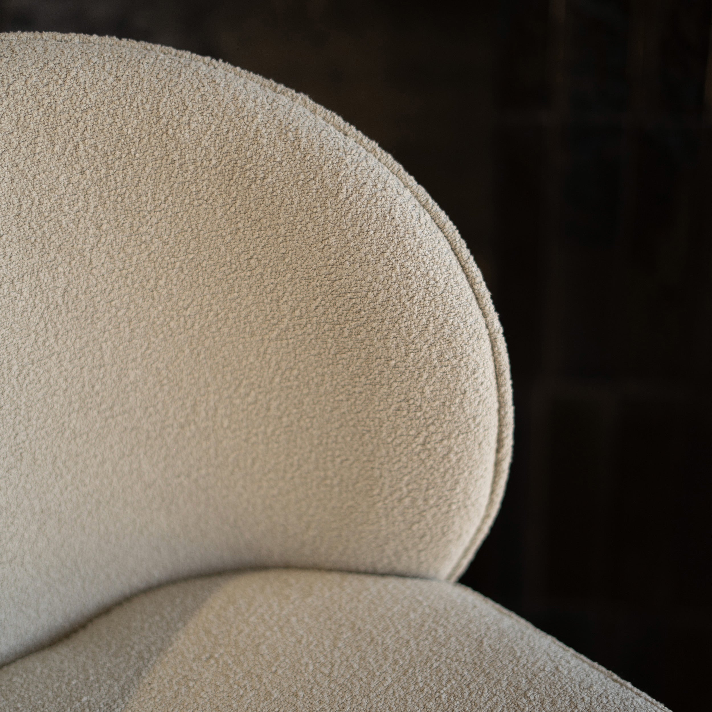 Tissu bouclé beige Groom chaise de bar