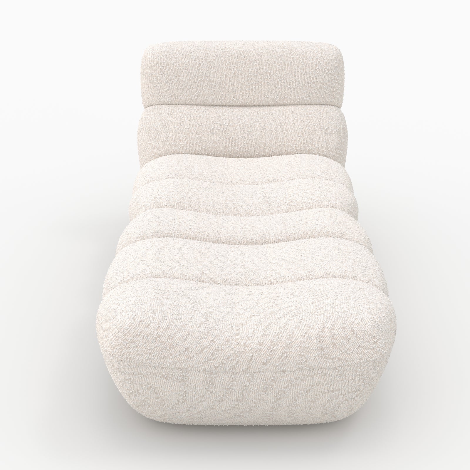 Tissu bouclé blanc fauteuil et pouf teddy
