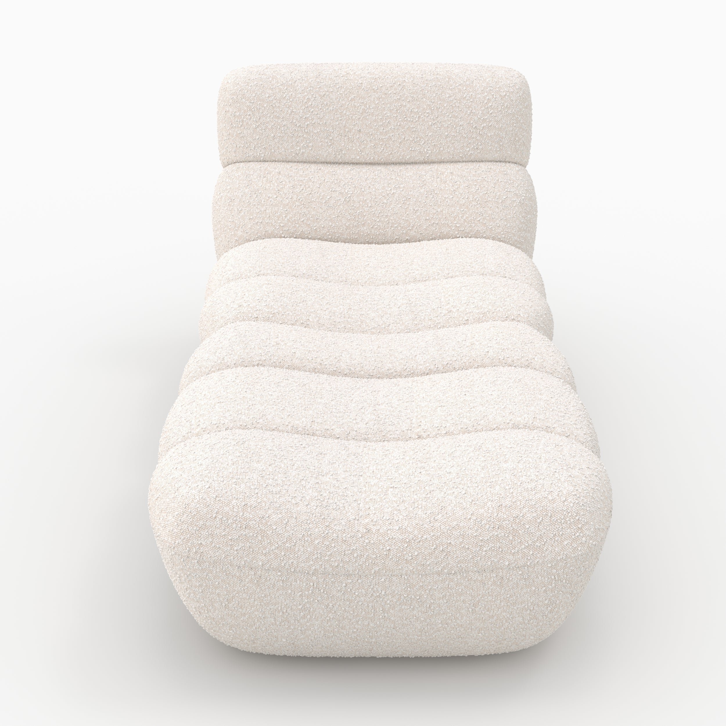 Tissu bouclé blanc fauteuil et pouf teddy