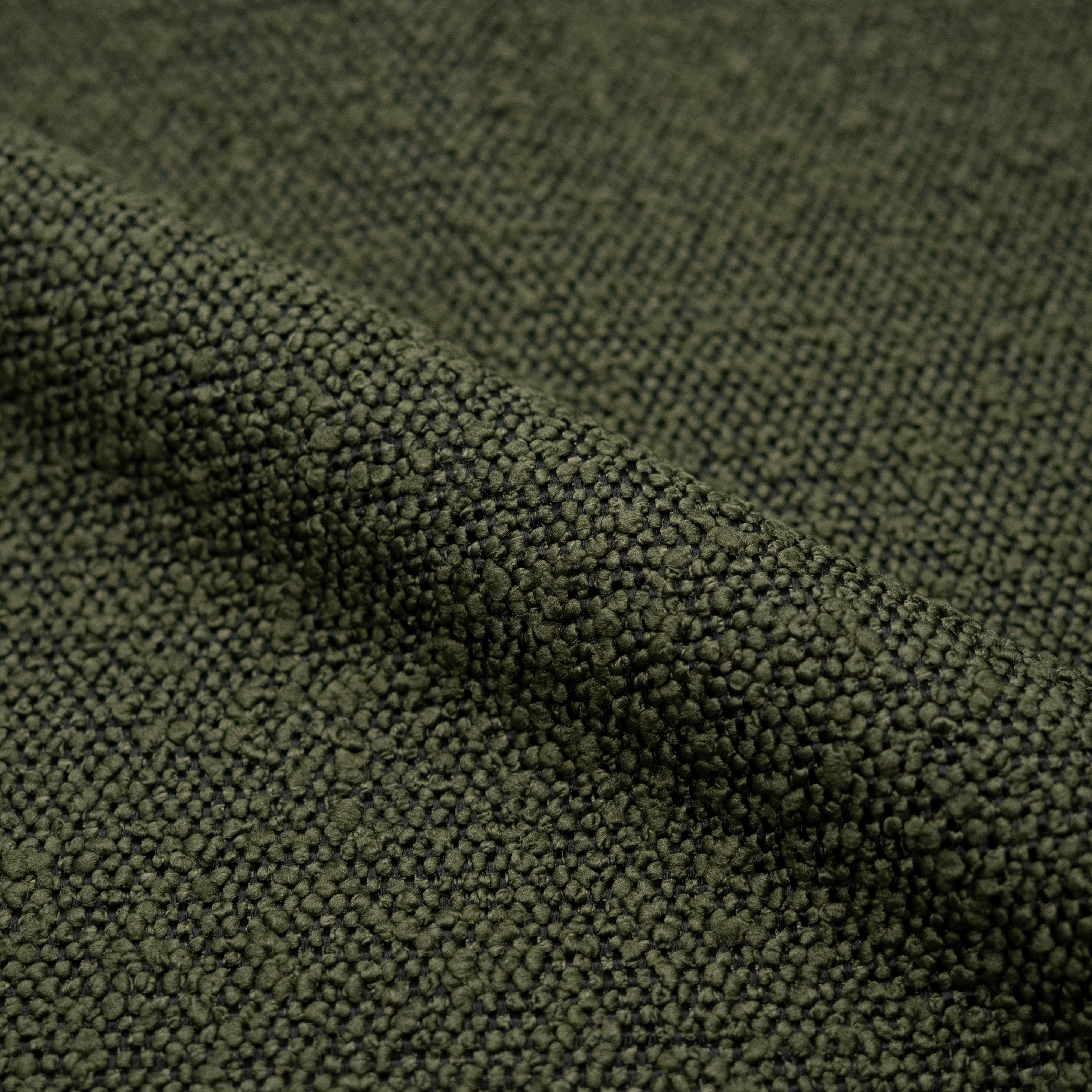 Tissu bouclé vert foncé alfy