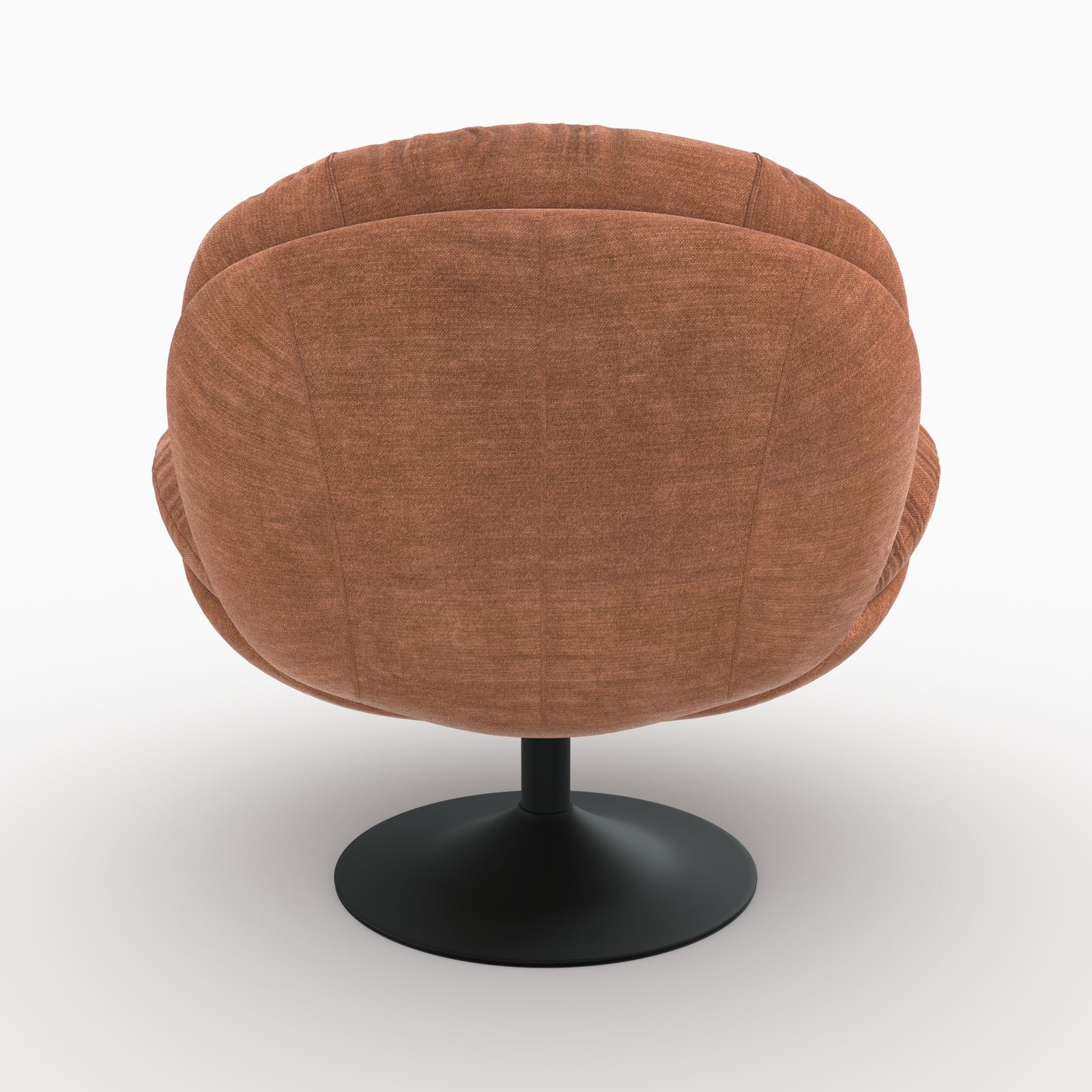 Tissu effet velours fauteuil Ricci marron pivotant