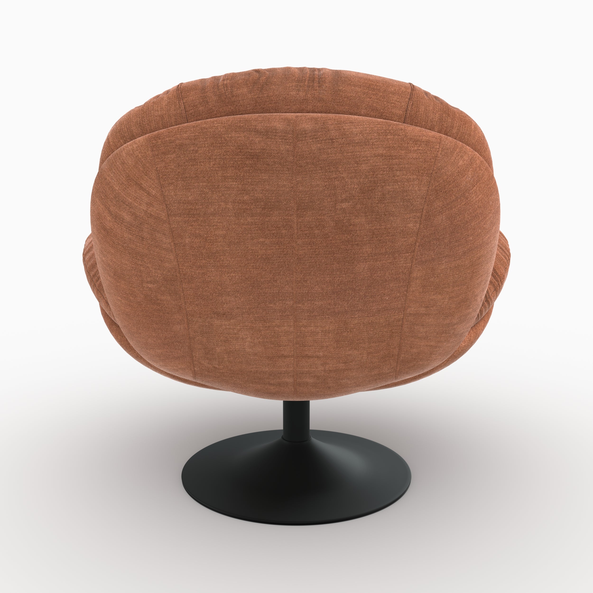 Tissu effet velours fauteuil Ricci marron pivotant