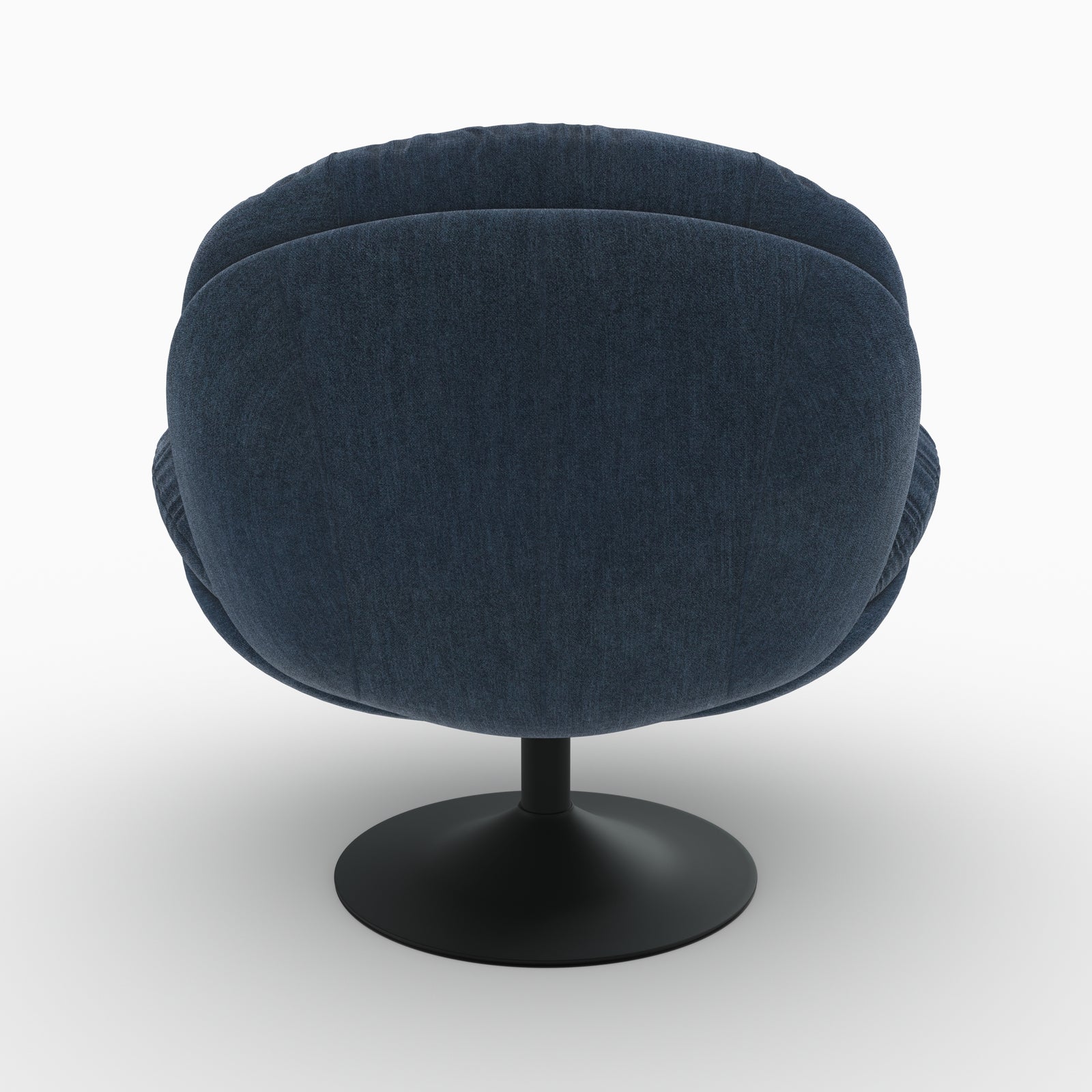 Tissu effet velours fauteuil Ricci pivotant bleu foncé