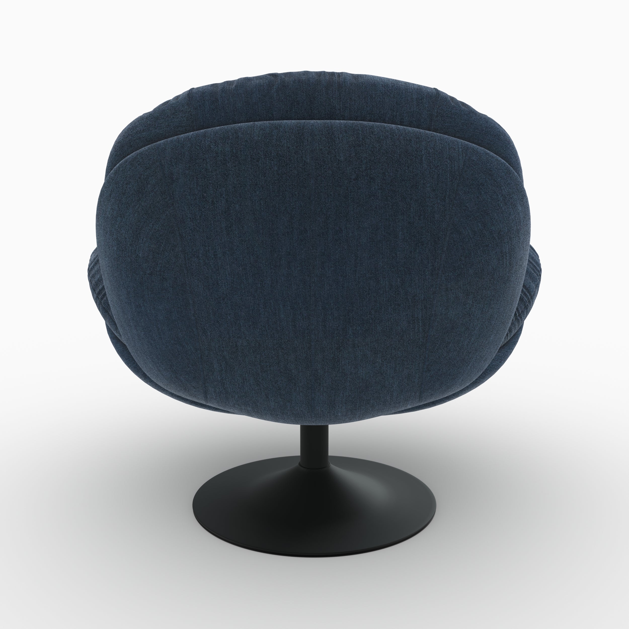 Tissu effet velours fauteuil Ricci pivotant bleu foncé