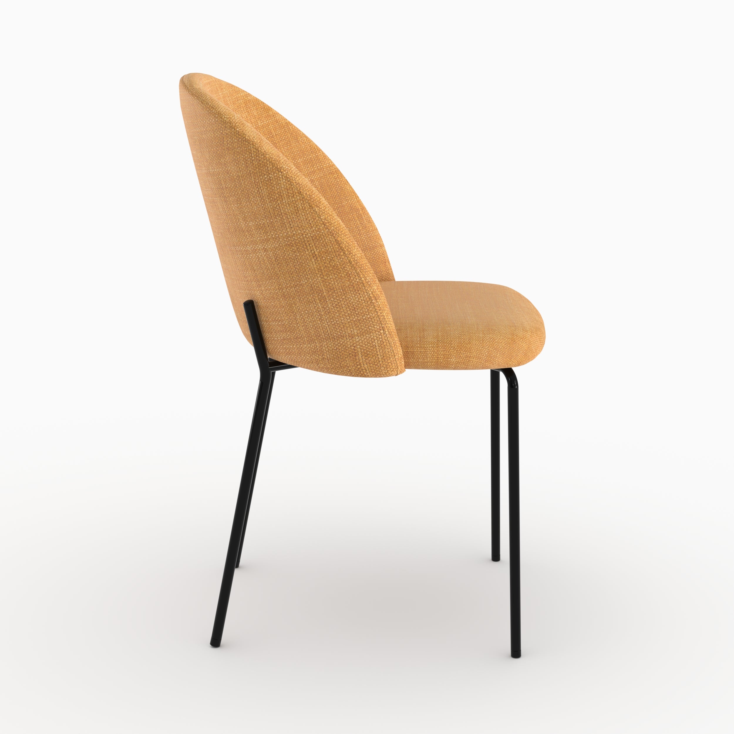 Tissu texture jaune moutarde chaises Karl lot 2