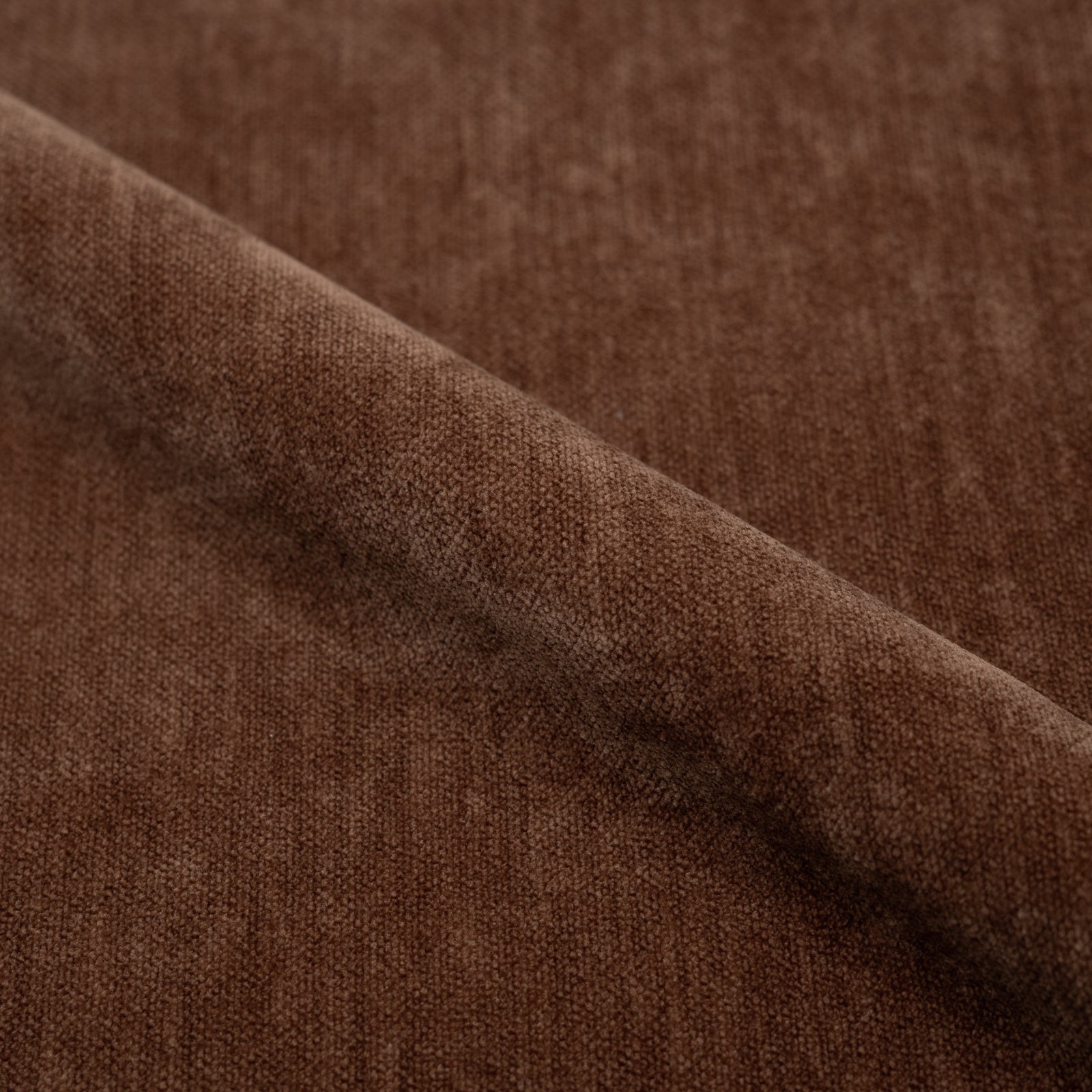 Tissu velours marron caramel