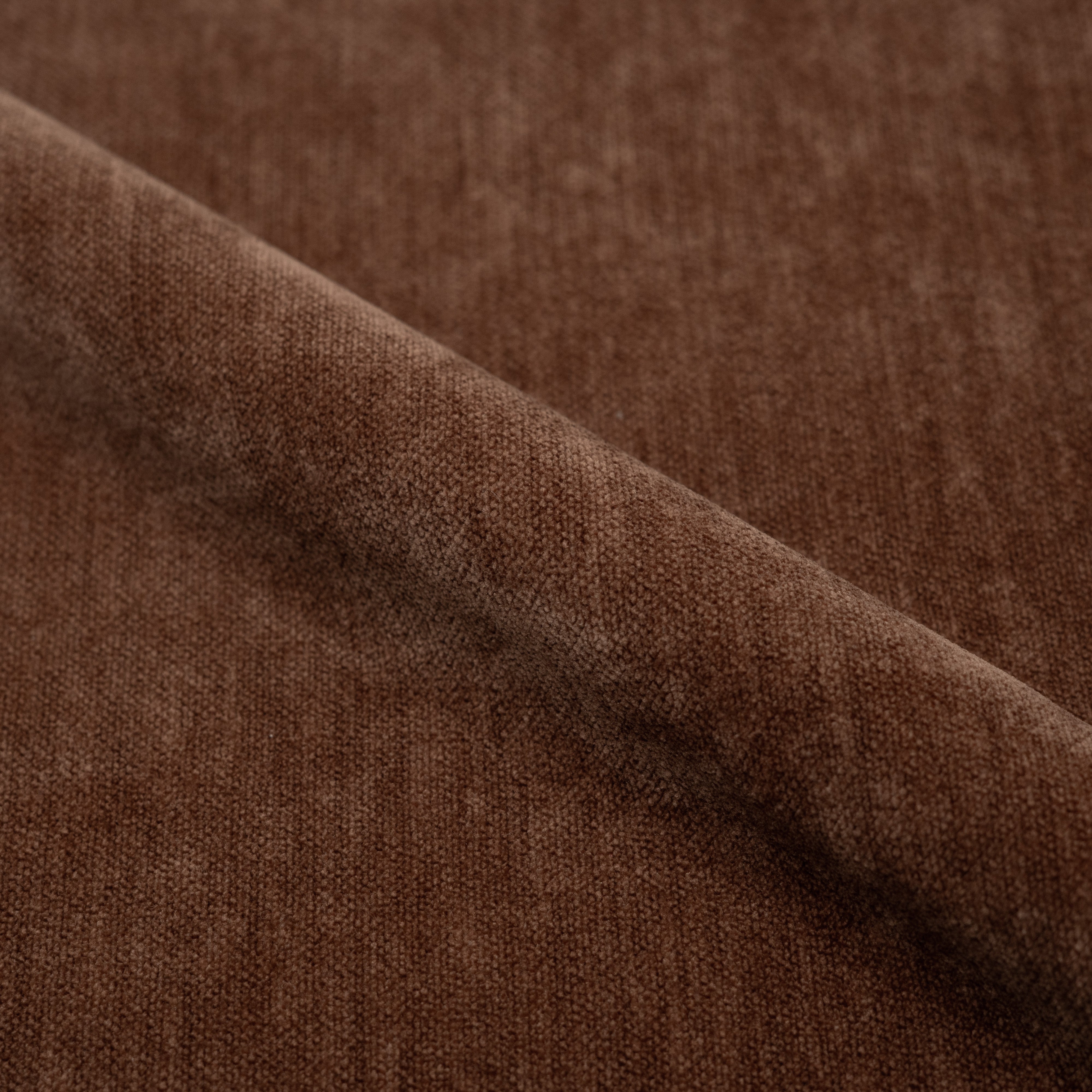 Tissu velours marron caramel