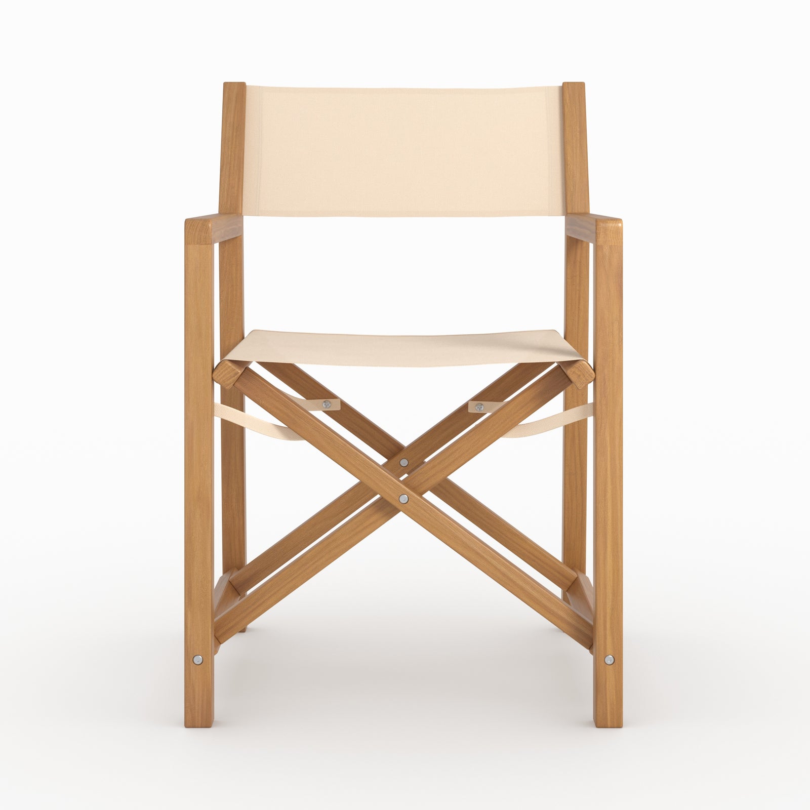 Tubod chaise pliante extérieur beige clair acacia vue face