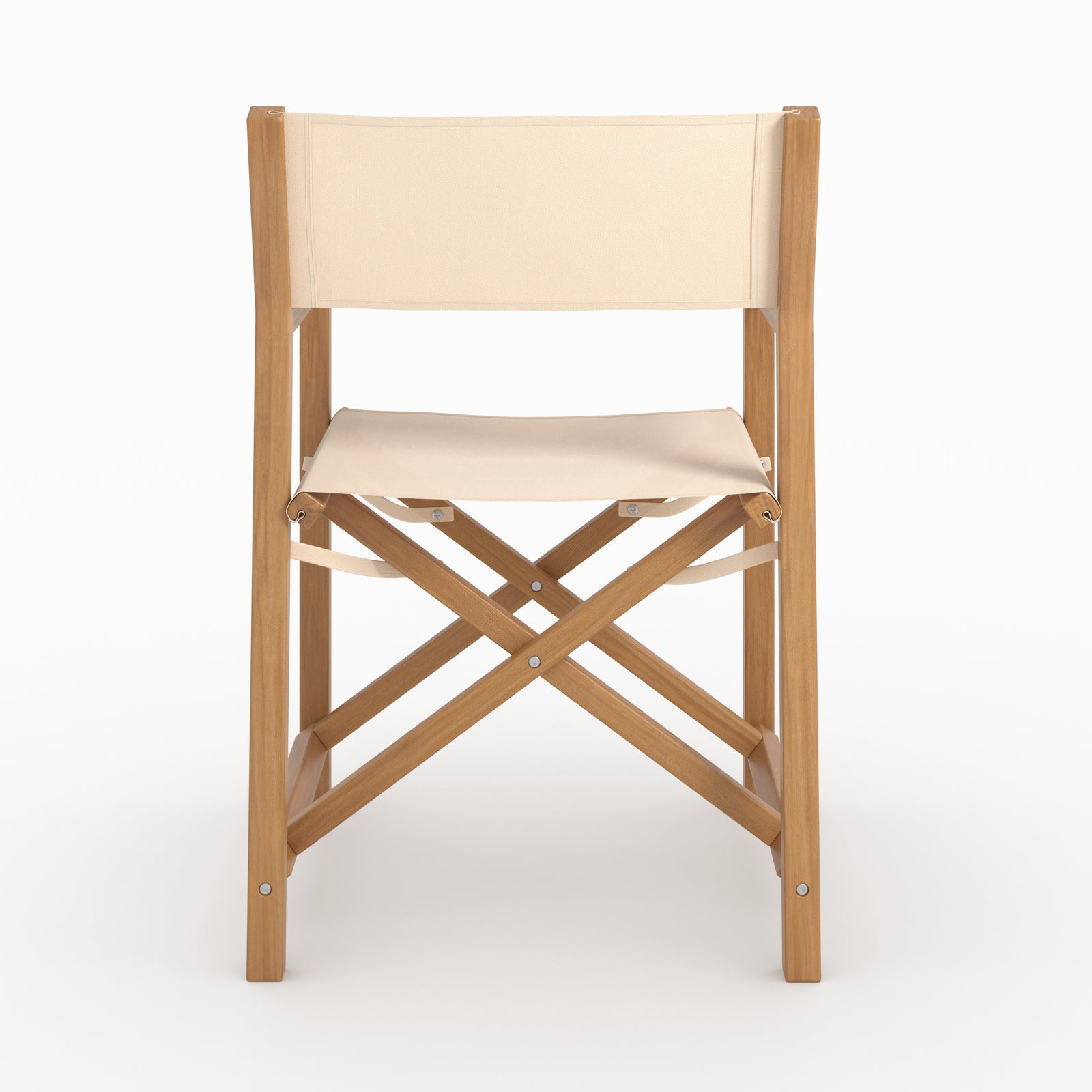 Tubod siège jardin pliant tissu beige bois acacia vue dos