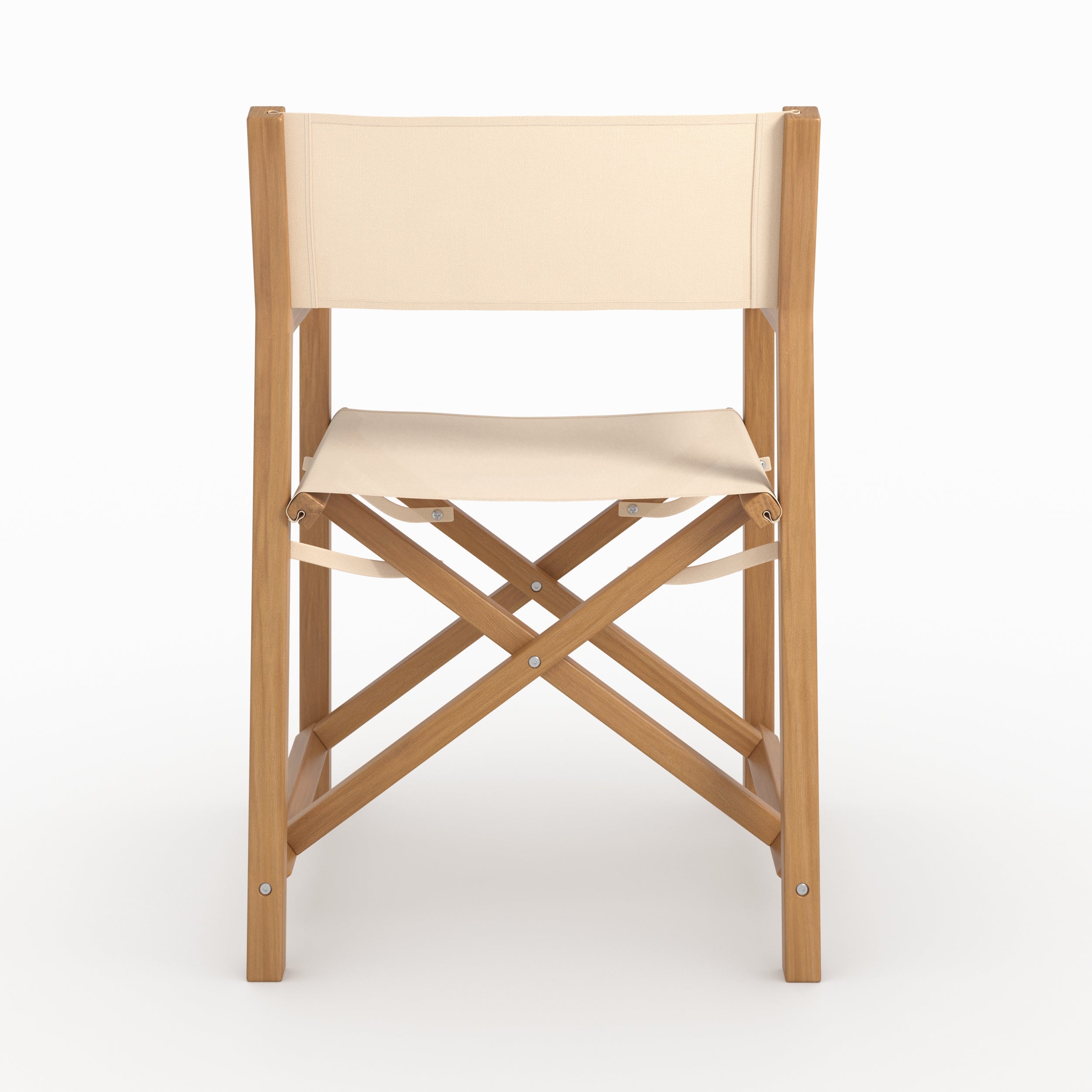 Tubod siège jardin pliant tissu beige bois acacia vue dos