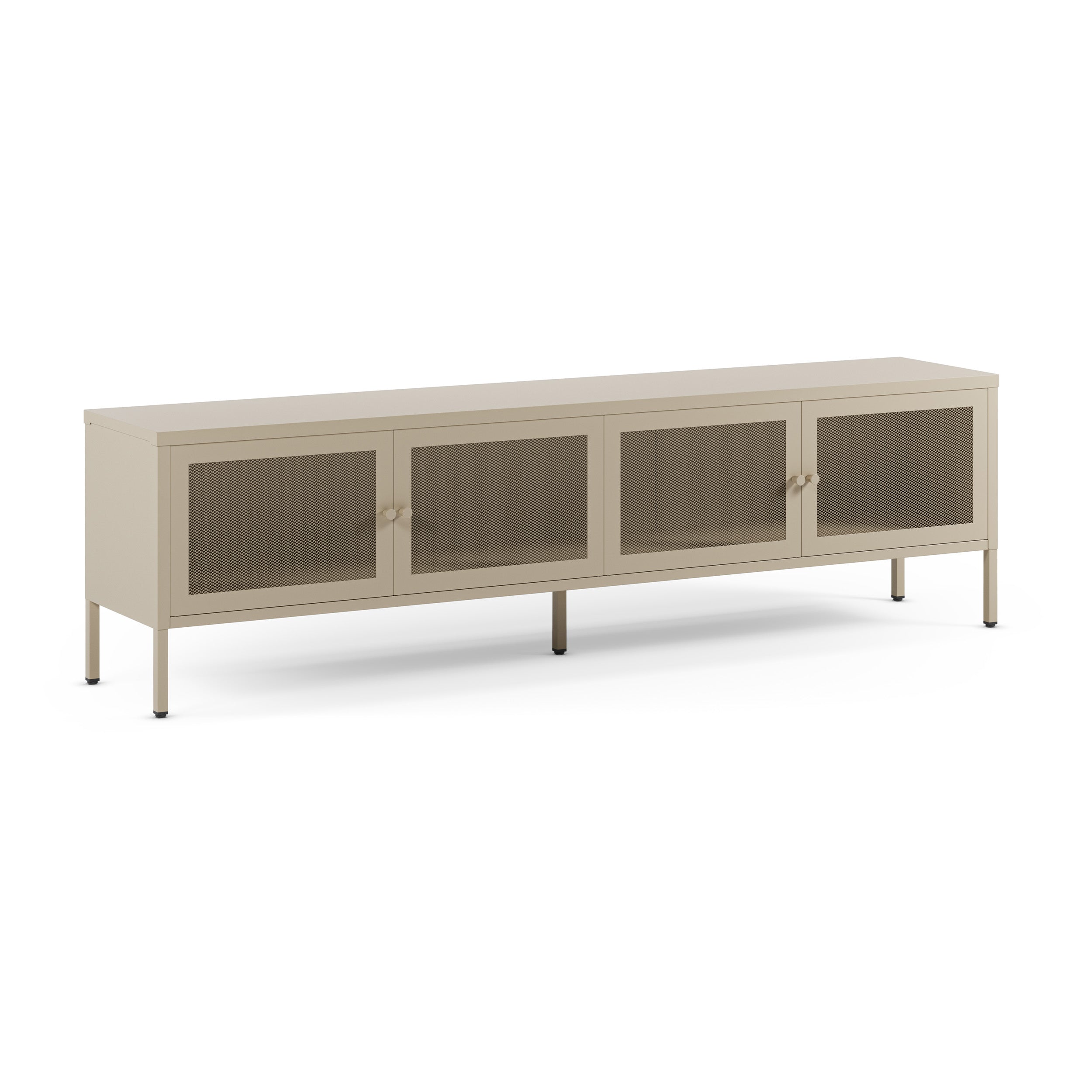 Tv meuble Latem 160cm 4 portes métal beige