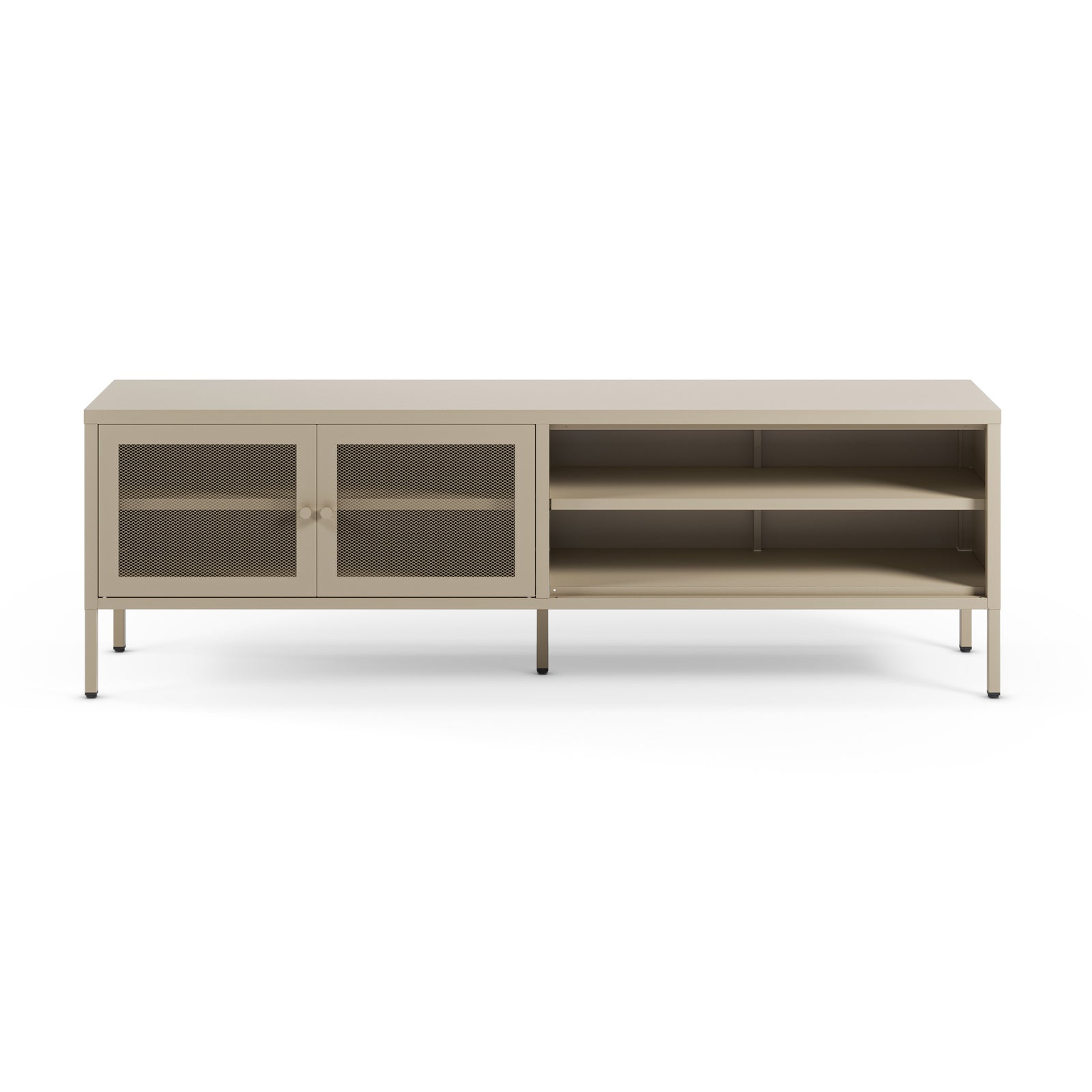 Tv meuble Latem 160cm 2 portes métal beige