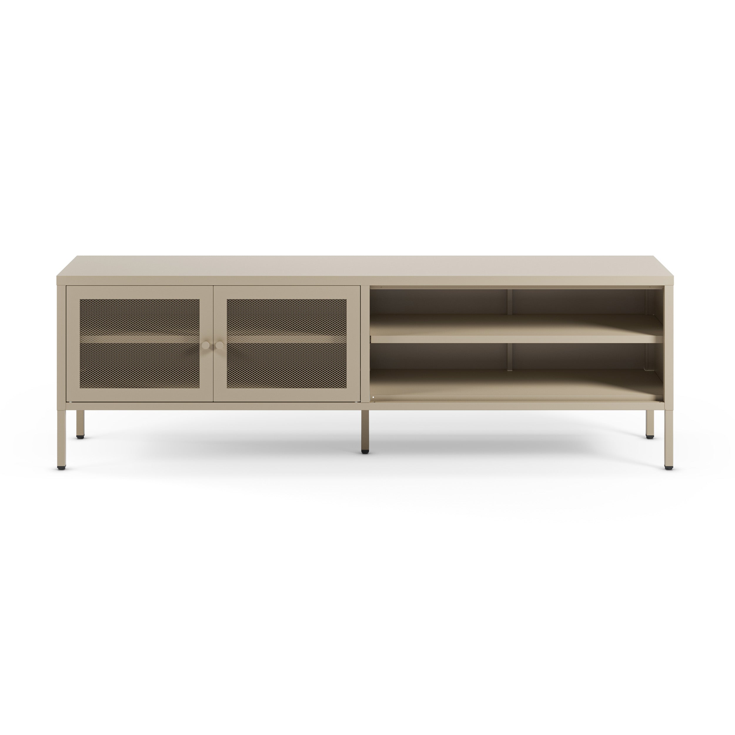 Tv meuble Latem 160cm 2 portes métal beige