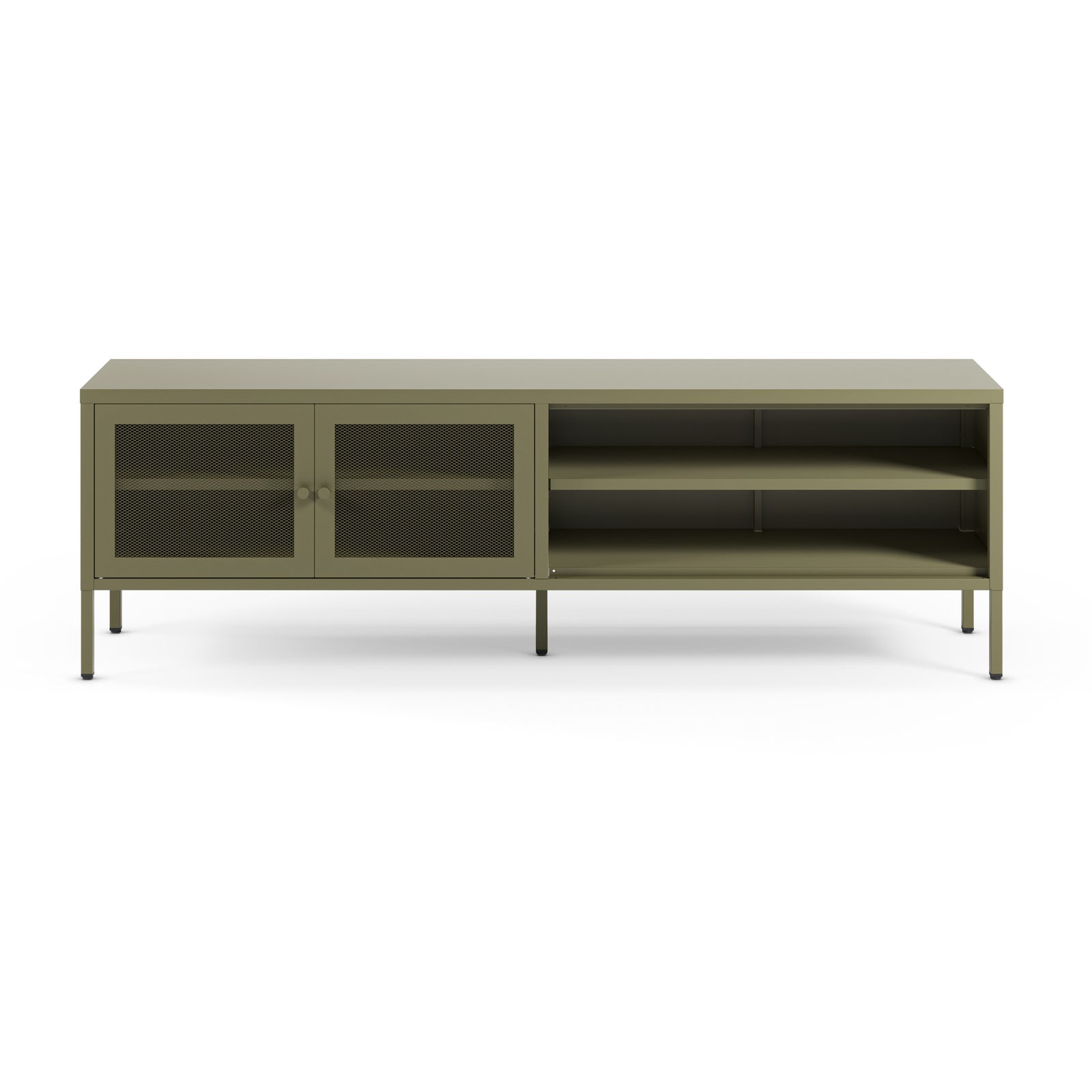Tv meuble Latem 160cm 2 portes métal vert